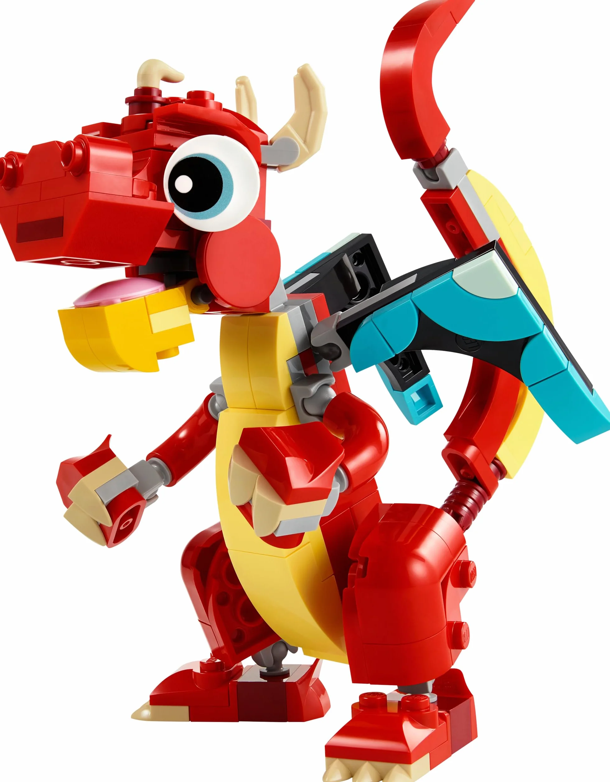 LEGO Creator 3in1 Red Dragon Toy to Fish Figure to Phoenix Bird Model, Animal Figures Set, Gifts for 6 Plus Year Old Boys, Girls and Kids 31145