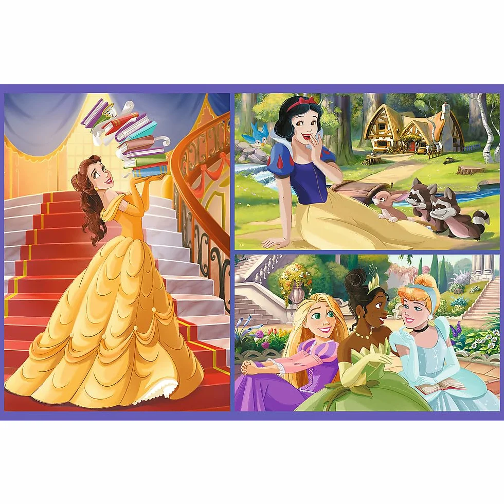 Trefl - Puzzle 2w1: Disney Princess, Bajkowe Dni - 2 x 70 Elementów, Zestaw Dwóch Układanek dla Dzieci od 4 lat