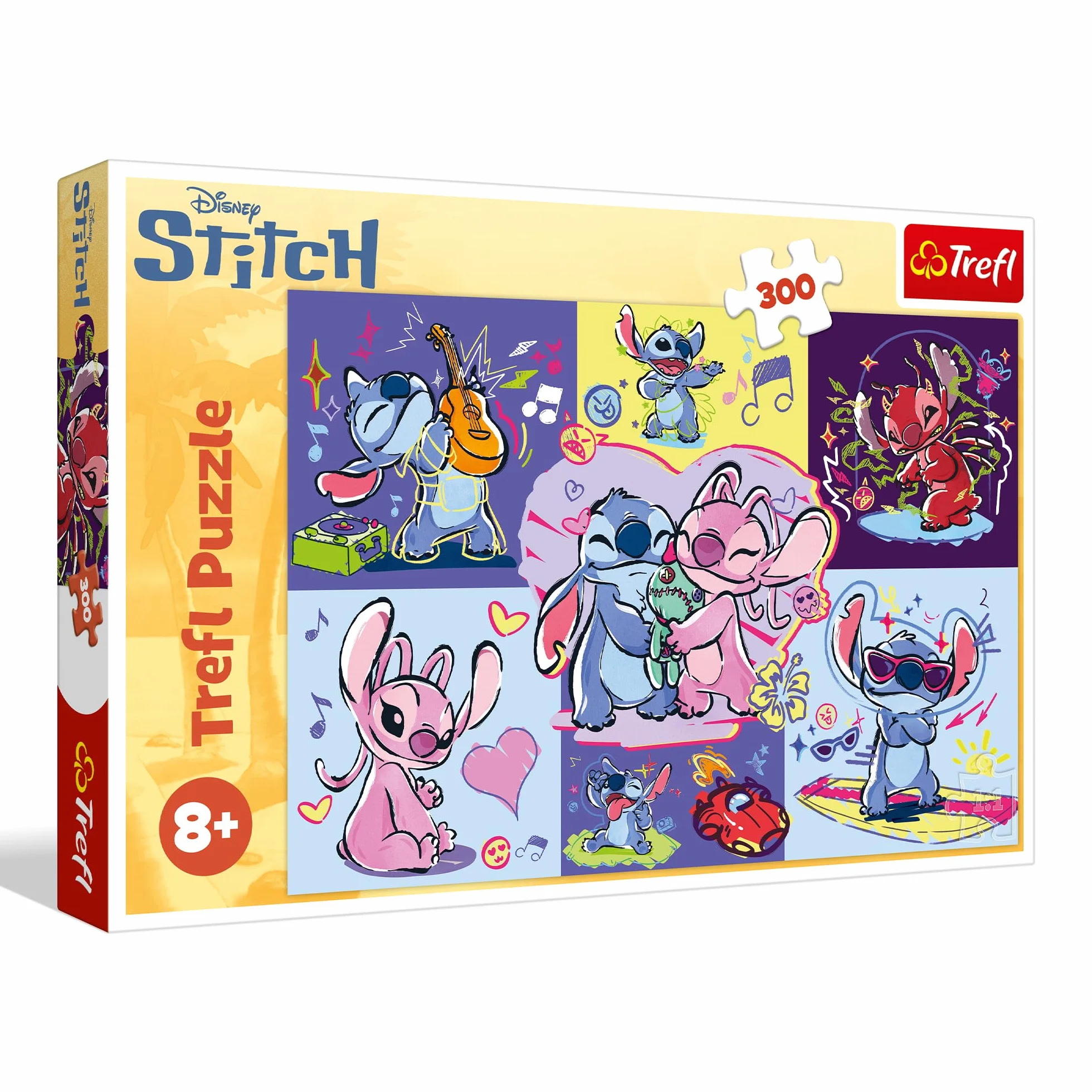 Trefl - Lilo i Stitch, Zakręcony Stitch - Puzzle 300 Elementów - Kolorowe Puzzle z Bohaterami Bajki, Kreatywna Rozrywka, Zabawa dla Dzieci od 8 lat