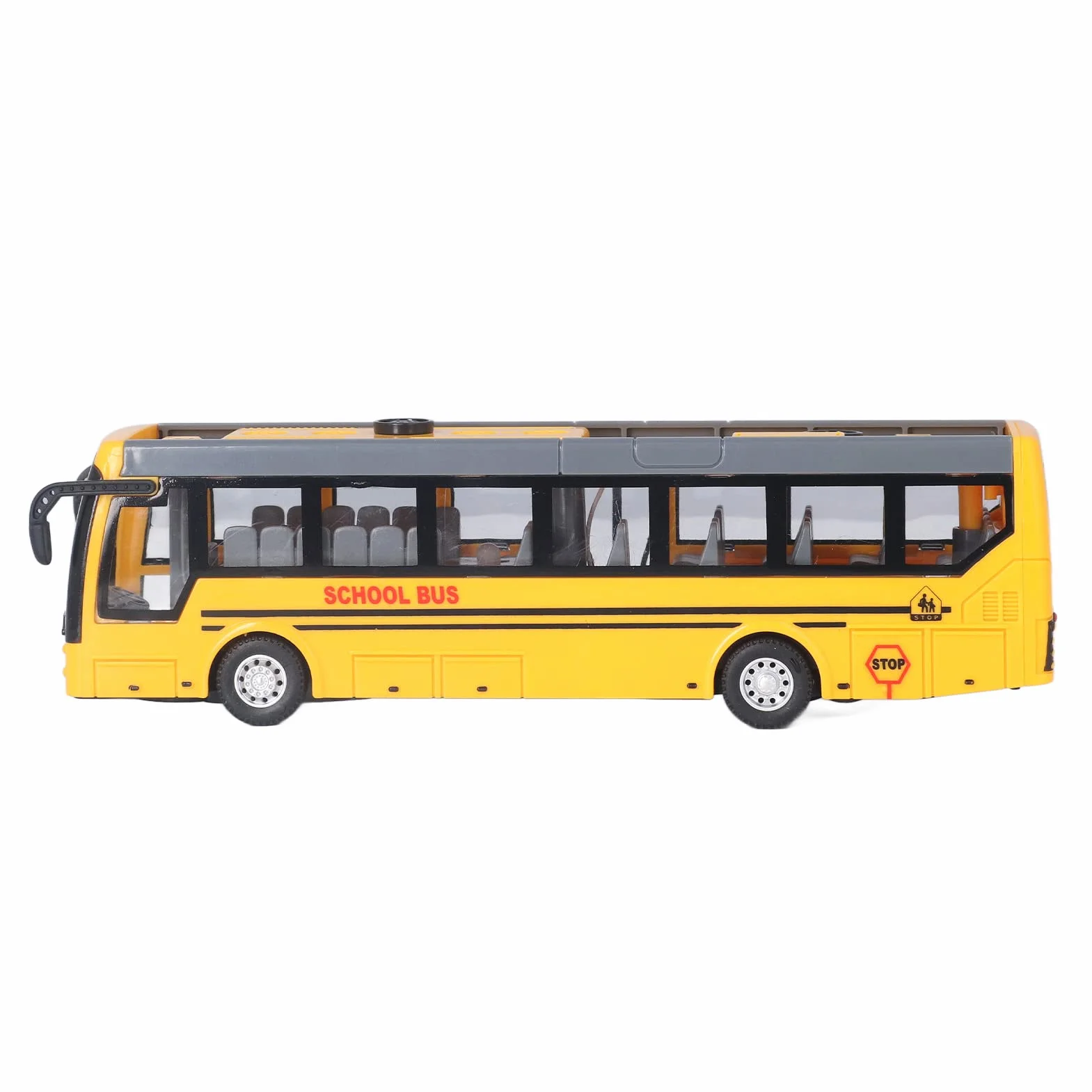 Autobus RC dla dzieci, zdalnie sterowany autobus wysoka symulacja we wszystkich kierunkach jazdy akumulator RC autobus szkolny dla dzieci (żółty)