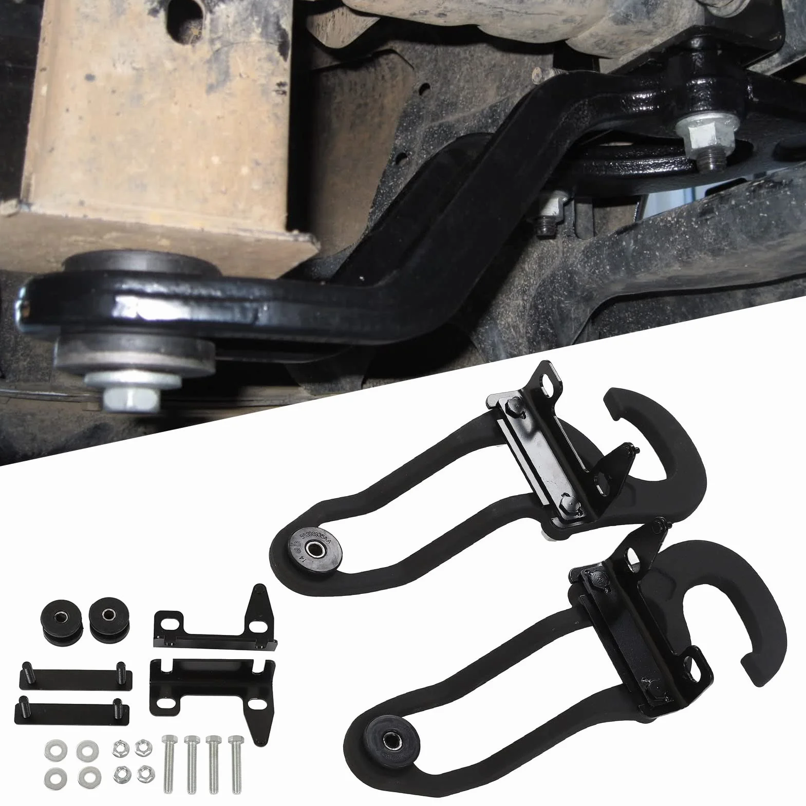 Zestaw Przednich Haków Holowniczych z Ramką Zderzaka 68196982AA 82210967 Zamiennik dla Dodge Ram 1500 2009-2019 Lewy Kierowca Po Prawej Stronie Po Stronie Pasażera Heavy Duty Steel
