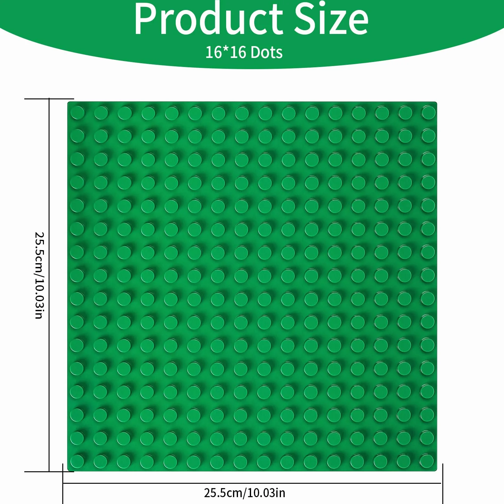 4 szt. Płyty konstrukcyjne kompatybilne z płyta Lego Duplo, 25 x 25 cm, podstawa kompatybilna z Lego Duplo, kreatywna zabawa, zielona