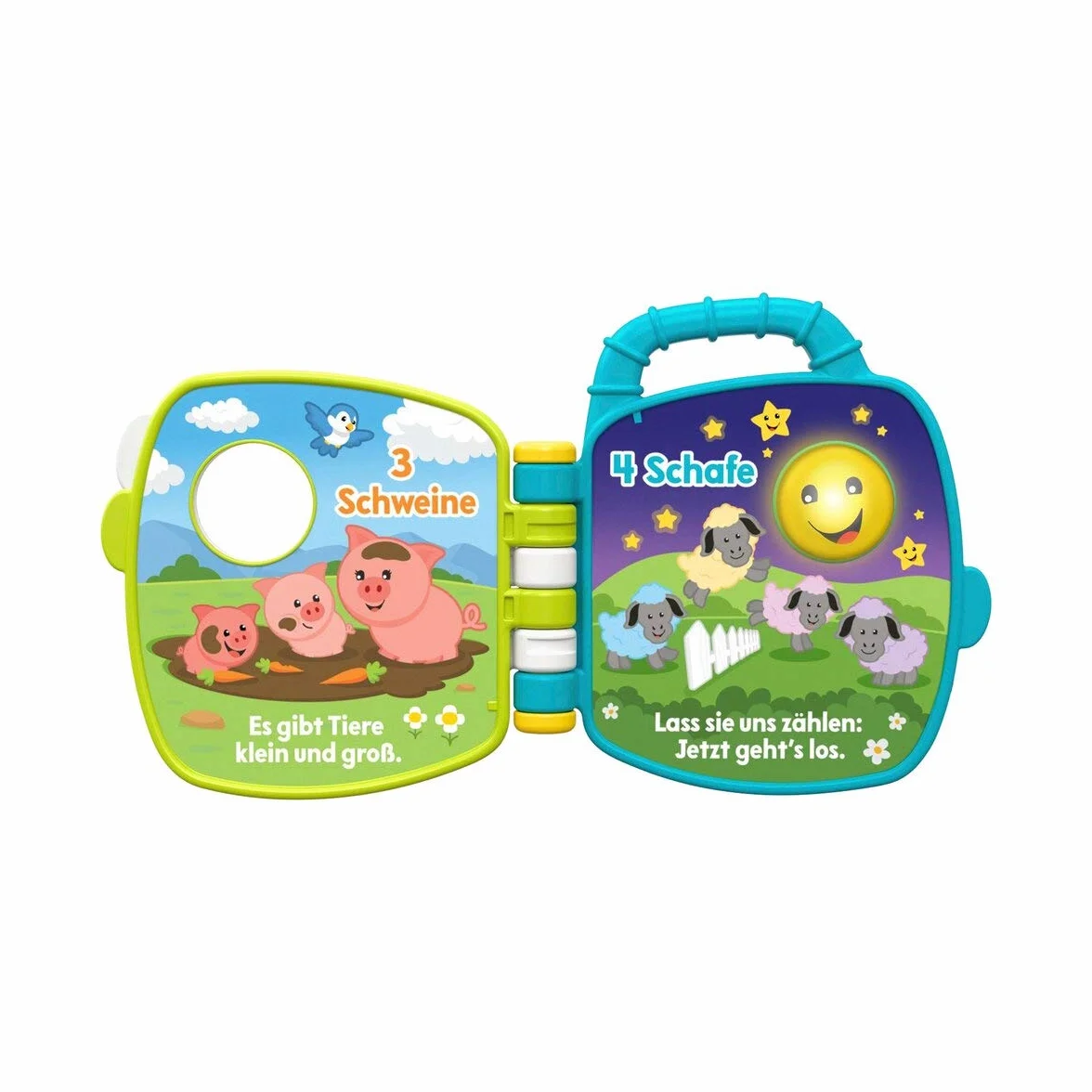 Fisher-Price GFP31 - „Ucz się i śmiej!” przenośna muzyczna książeczka, dla niemowląt i małych dzieci w wieku 6–36 miesięcy