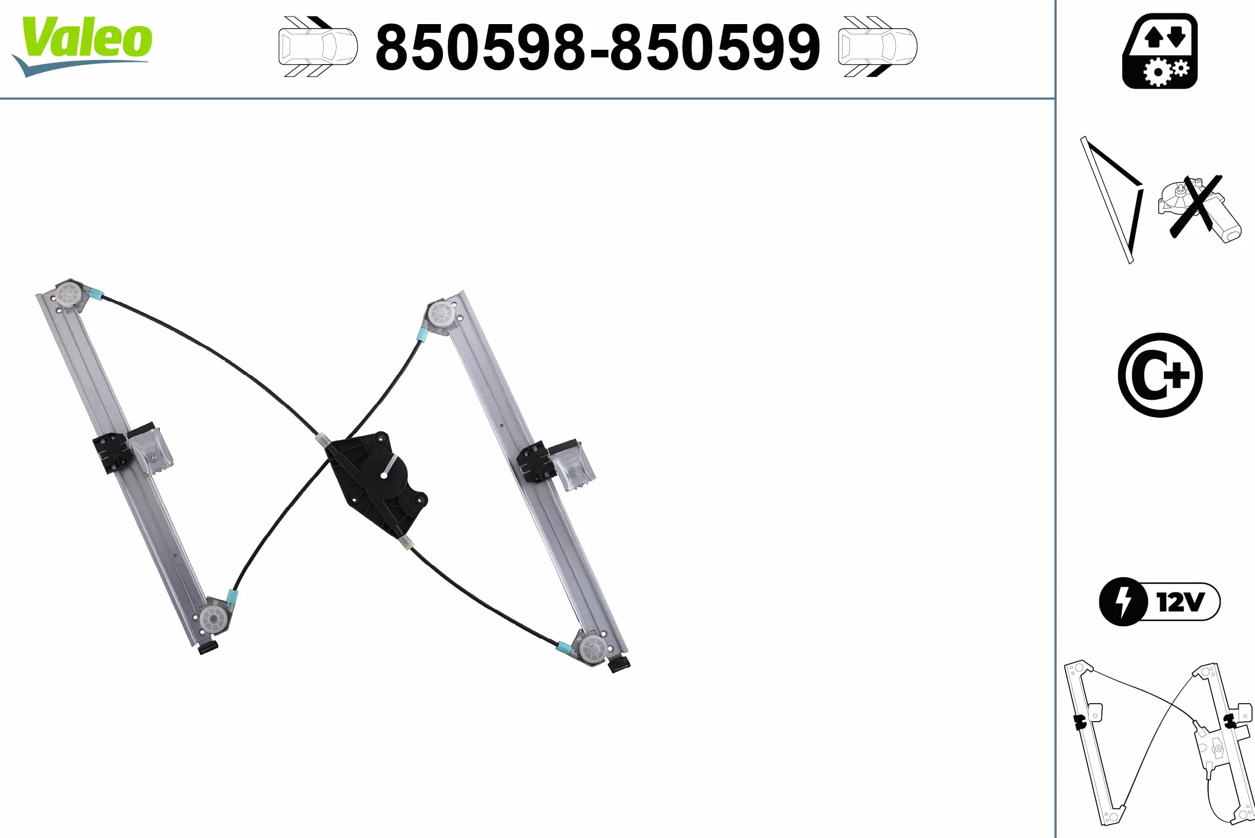 Valeo 850598 Uchwyty Do Nawijania Okien