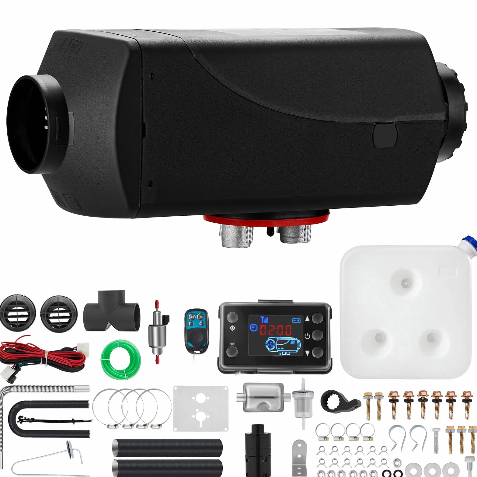 VEVOR Diesel Grzejnik powietrza 12V 5KW zestaw podgrzewacza z przełącznikiem LCD