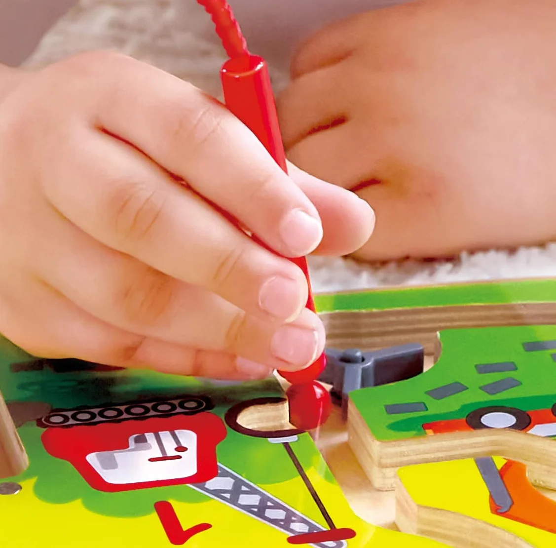 Hape E1713 Wooden Construction & Number Magnetic Maze