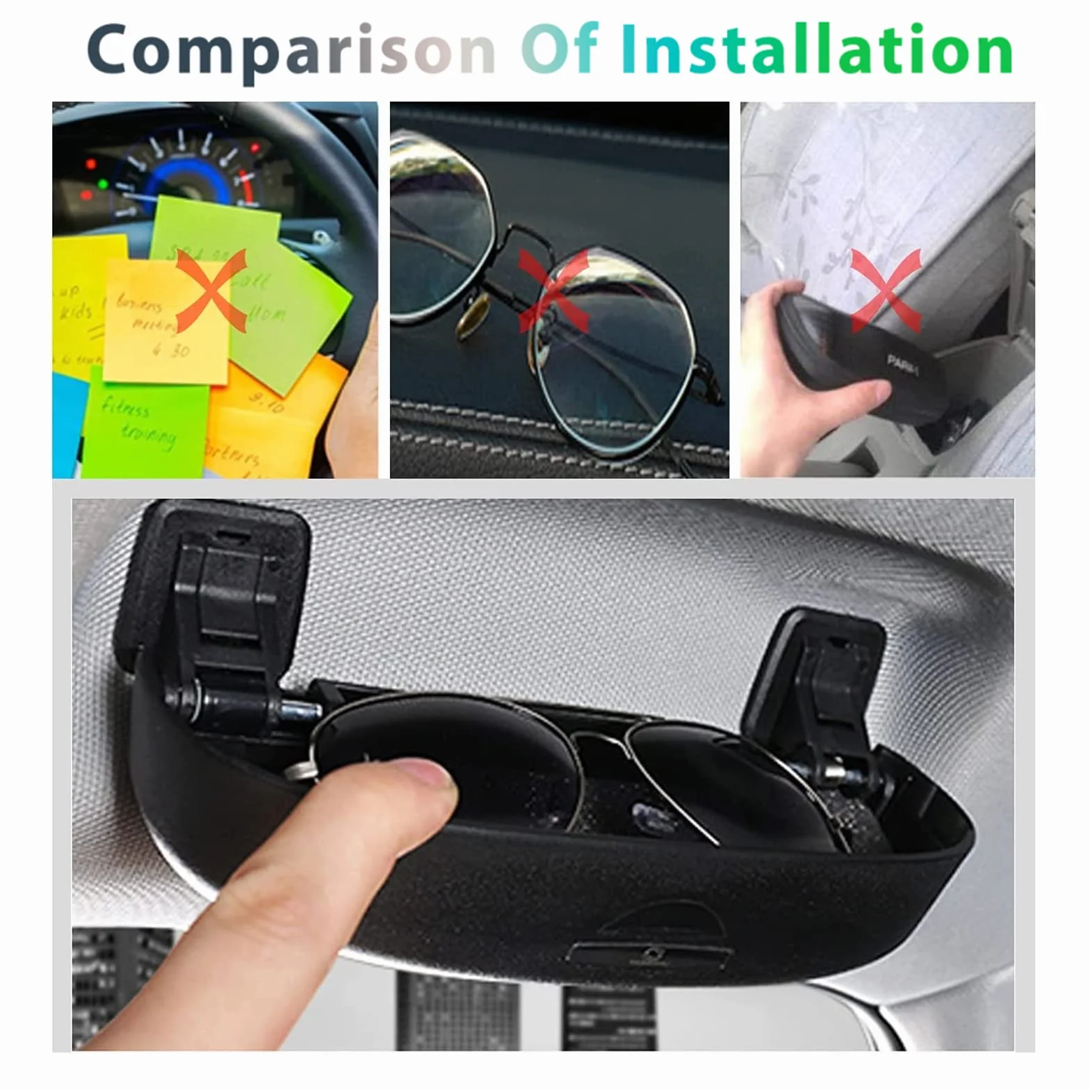 GAFAT Uchwyt na okulary samochodowe do Seat Ateca Leon/Skoda Kodiaq Karoq (czarny)