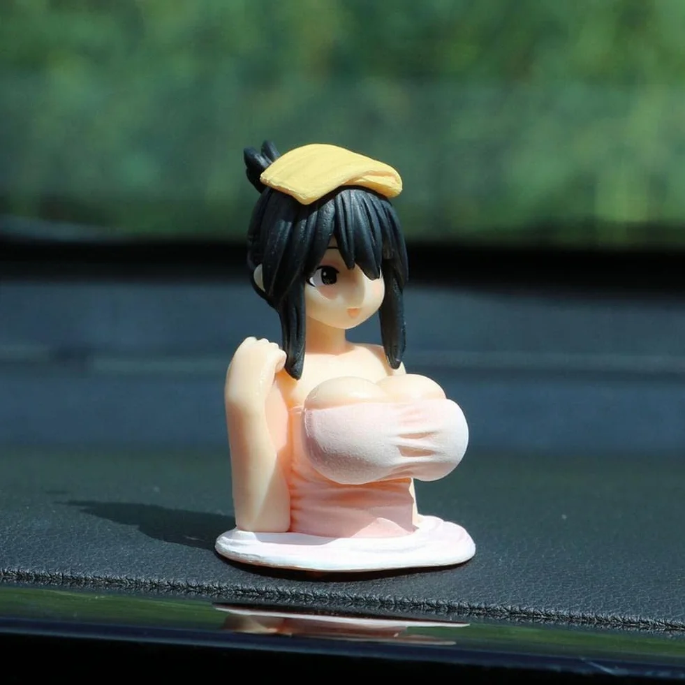 Sexy Anime Chest Shaking Car Dashboard Ornament Figurine