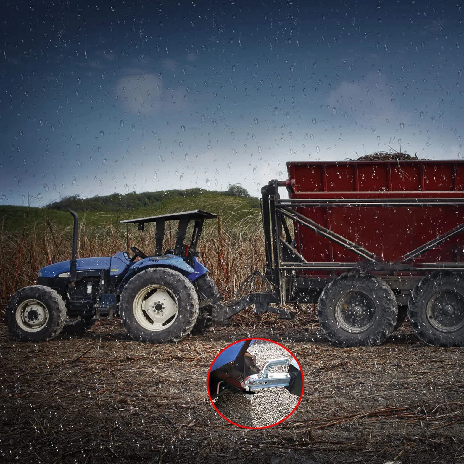Zaczep kulowy do przyczepy, kula o średnicy 1-7/8 cala z chromowaną nakrętką sześciokątną zamienna do ciągnika ATV UTV z chwytem 5/8x1-3/4 cala 2000 LBS