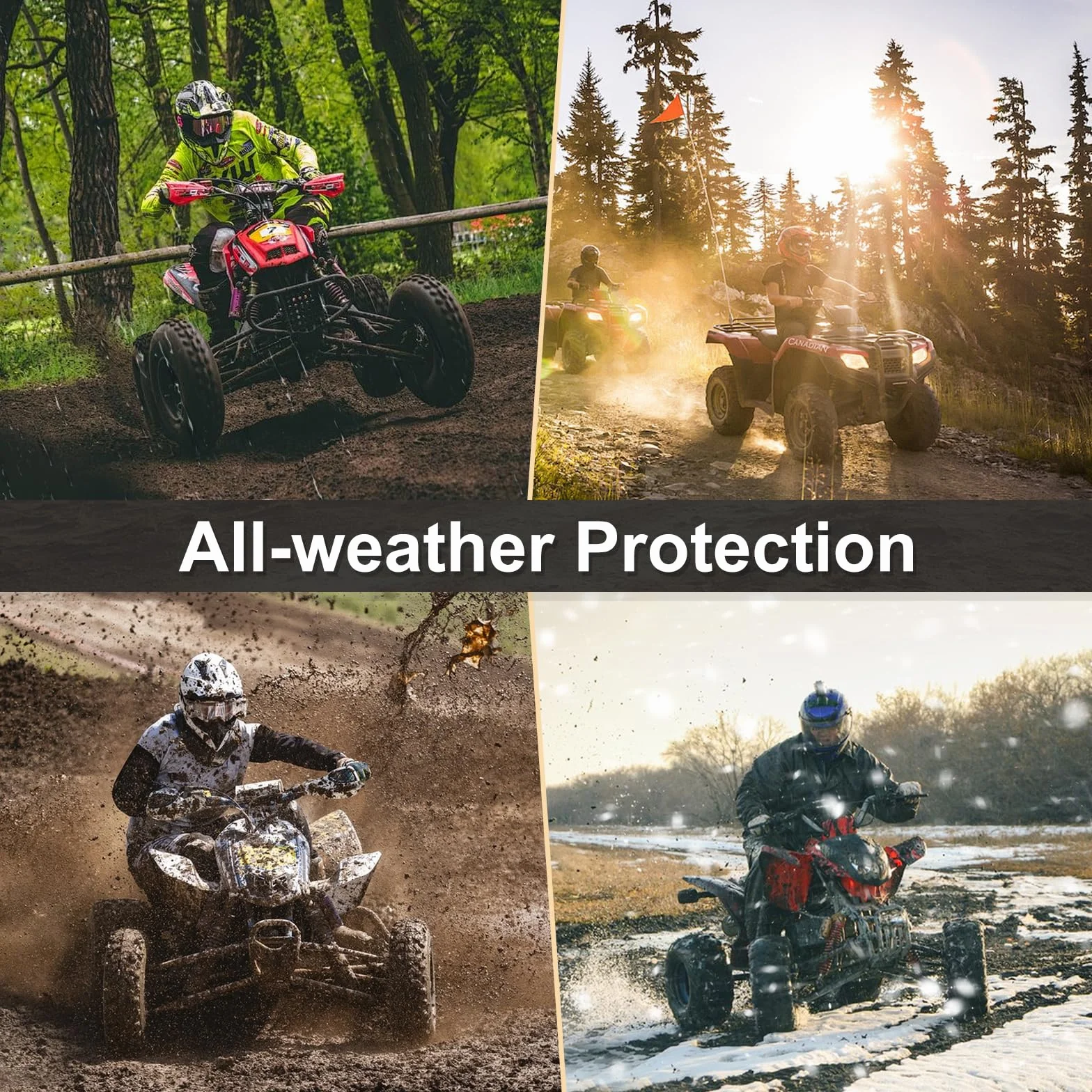 Pokrowiec na ATV, wodoodporny, wytrzymały pokrowiec na czterokołowiec i quada, całoroczny, odporny na warunki atmosferyczne i UV, do Polaris″, Kawasaki, Yamaha, Suzuki, Honda (czarny, XL)