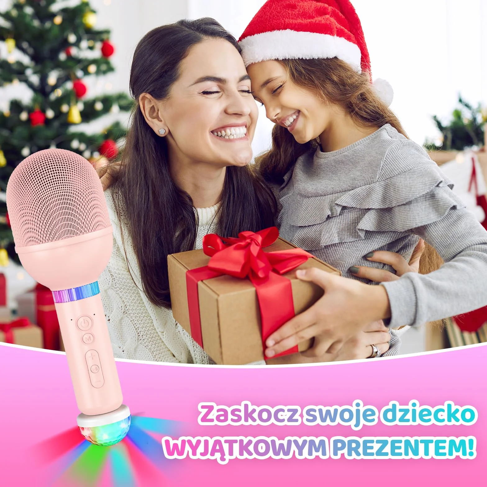 TONOR Bezprzewodowy mikrofon do karaoke dla dzieci, mikrofon bezprzewodowy, prezent i zabawka dla dziewcząt i chłopców, przenośny mikrofon KTV do wielokrotnego ładowania, do śpiewania, bezprzewodowy