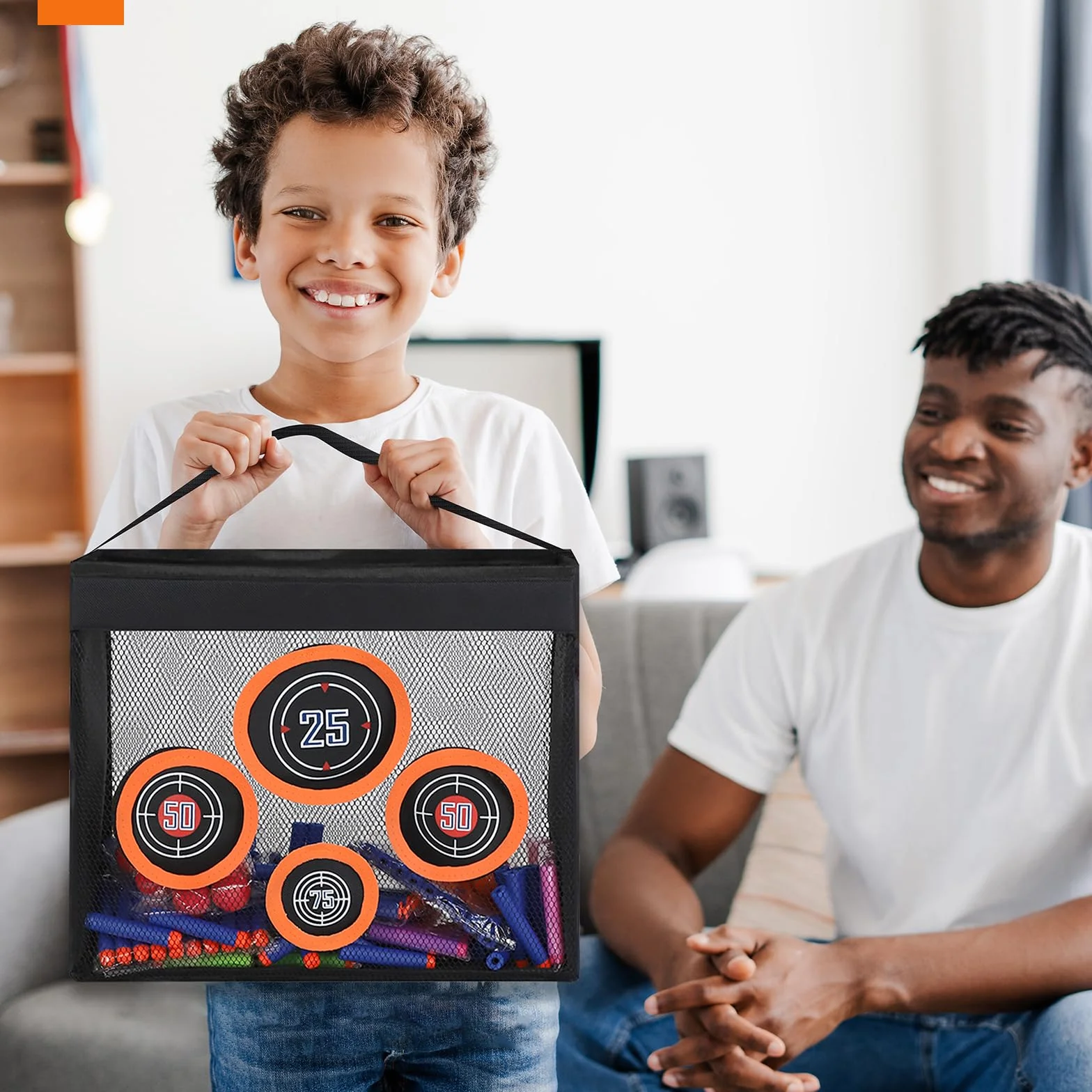 Lehoo Castle Tarcza celownicza Nerf, 4 celowniki z siatki z uchwytem, 16,5 l Nerf organizer na akcesoria, prezent dla chłopców