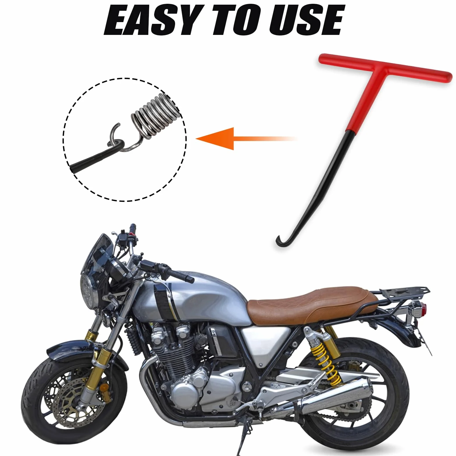 Haki do rury wydechowej motocyklowej sprężynowe metalowe z powłoką gumową 16 x 8 cm 2 sztuki