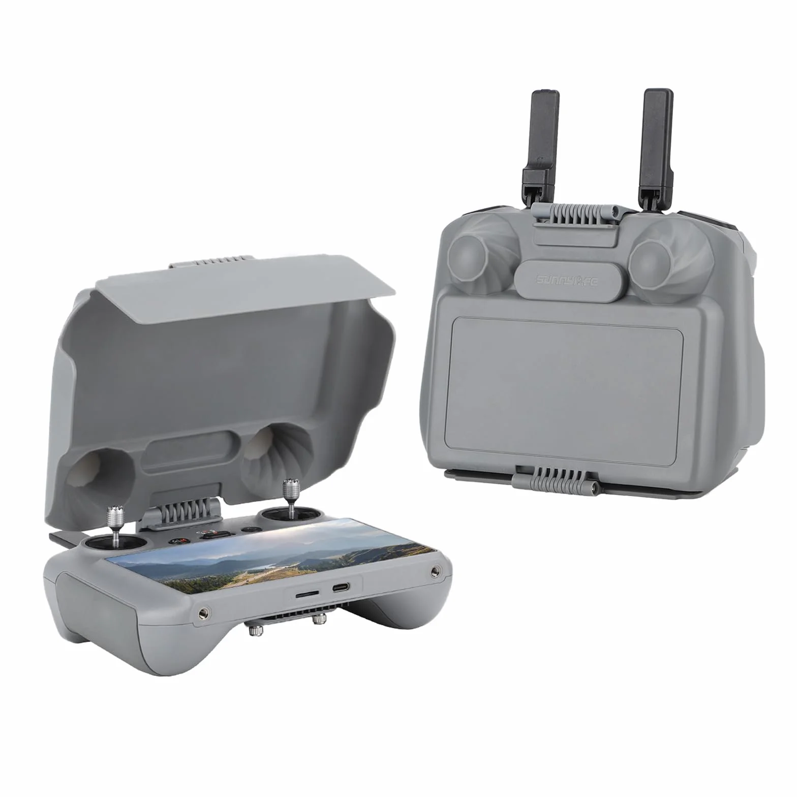 ZJRXM Osłona przeciwsłoneczna Mini 4 Pro/Mini 5 Pro RC 2, 2 w 1, ochrona przed słońcem do DJI Air 3 RC 2, pilot zdalnego sterowania, ochrona ekranu RC, osłona ekranu do DJI RC 2