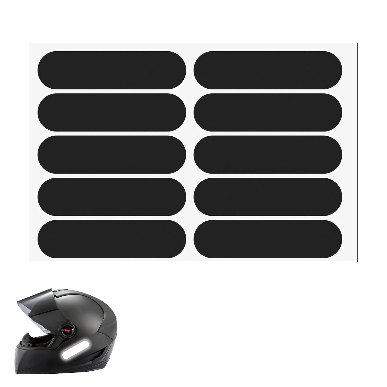 Cobee 10 sztuk odblaskowe naklejki na kask motocyklowy, 15,5 x 10 cm Czarne odblaskowe naklejki Czarne odblaskowe naklejki na kask motocyklowy Naklejka na kask odblaskowa