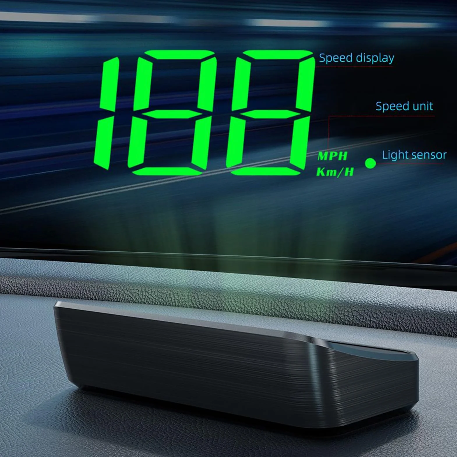 Car Heads Up Display HUD Windshield Monitor 3.54x1.77in Speedometer Dashboard