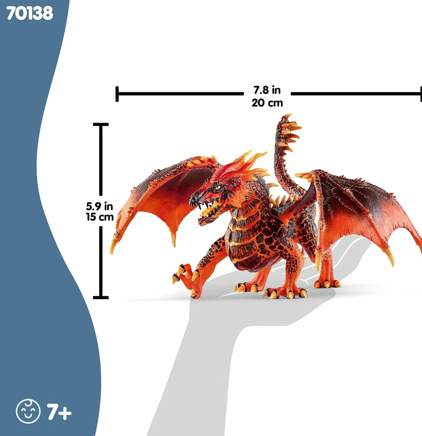schleich ELDRADOR CREATURES | Magmowy smok 70138 | Figurka potwora schleich z ruchomą szczęką i skrzydłami | świetny prezent dla dzieci od 7 lat | 20 x 14 x 15 cm