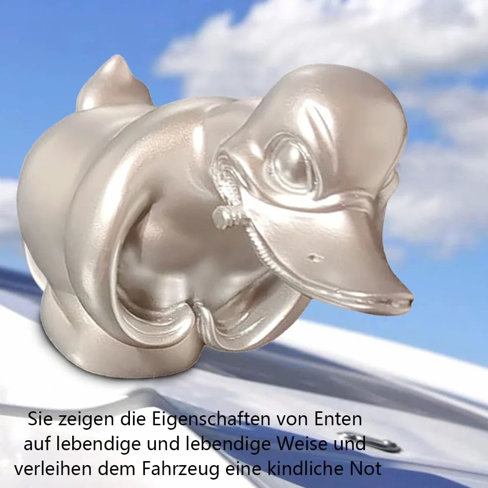 LATRAT Angry Duck figurka chłodnicy, wściekła kaczka, ornament na maskę samochodu, matowy
