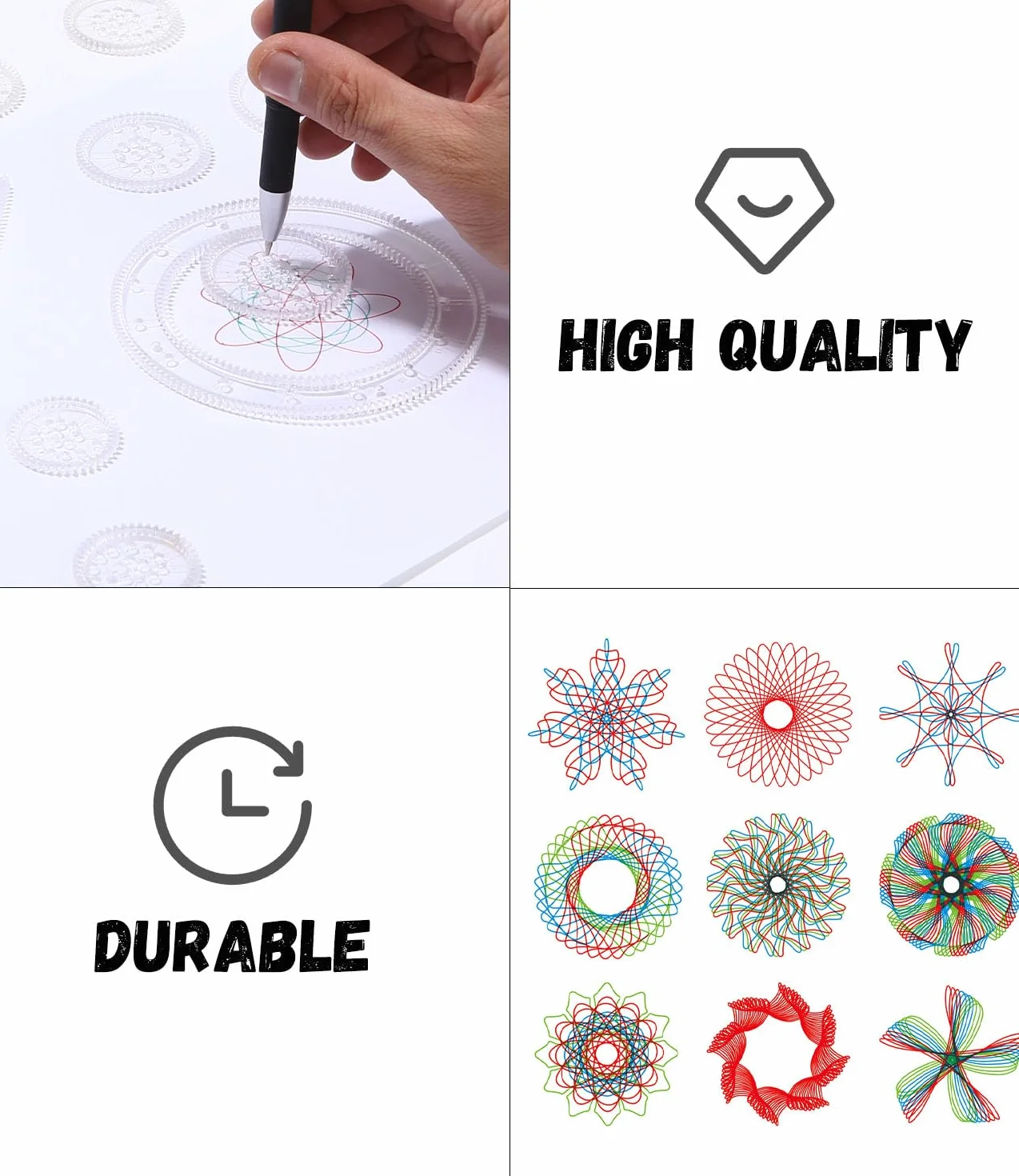 Spiral Designer, 28 PCS wielofunkcyjny zestaw do rysowania spiralnego dla dzieci, zestaw do rysowania spiralnego, mandala dla dzieci, rysowanie spiralne dla dzieci w wieku 8+, szablony do rysowania