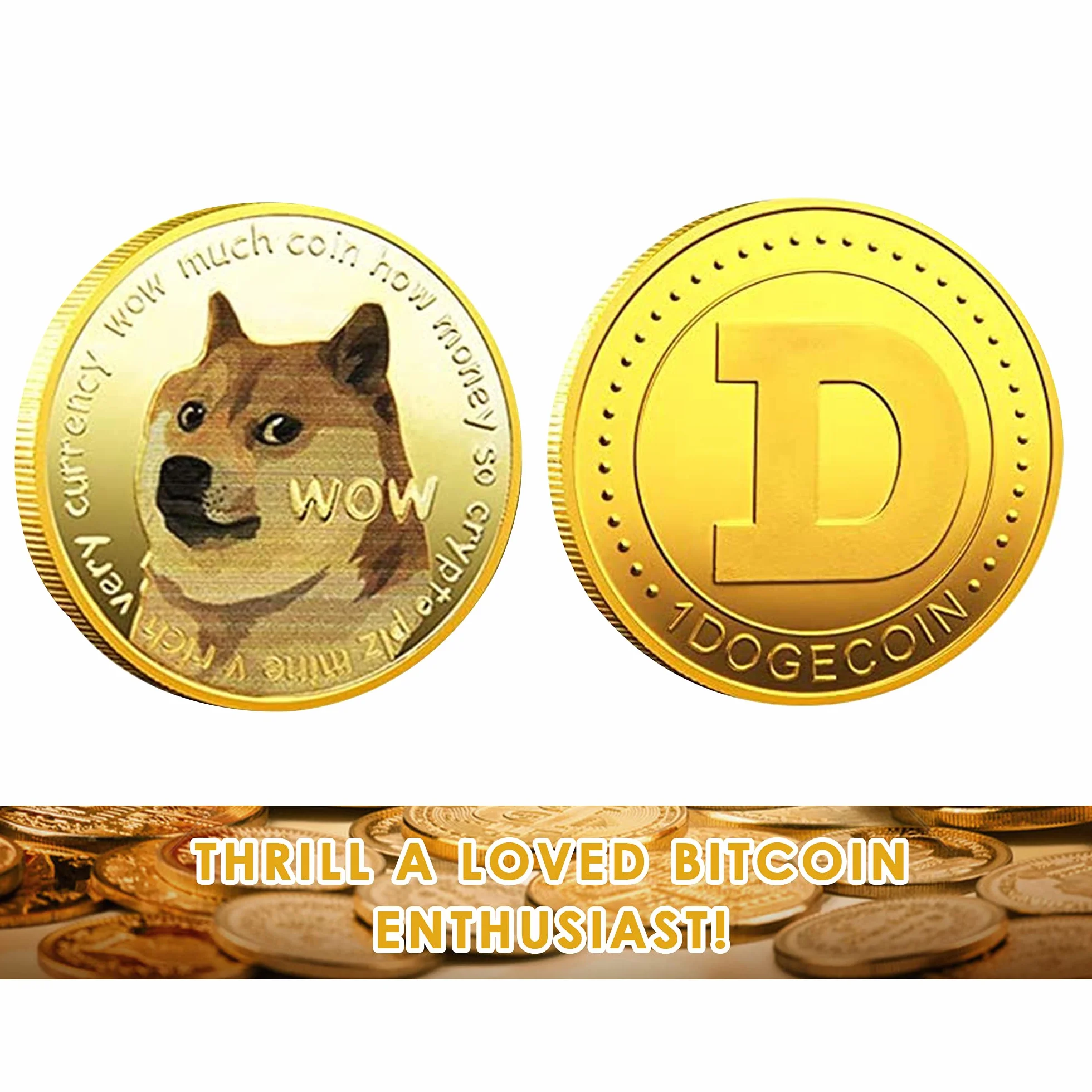 Krisler Bitcoin Coin Collector Zestaw upominkowy do fizycznej kryptowaluty | Bitcoin (BTC), Ethereum (ETH), Litecoin (LTC), Ripple (XRP), EOS (EOS), Dogecoin (Doge), Gold i Silver (6 paczek)