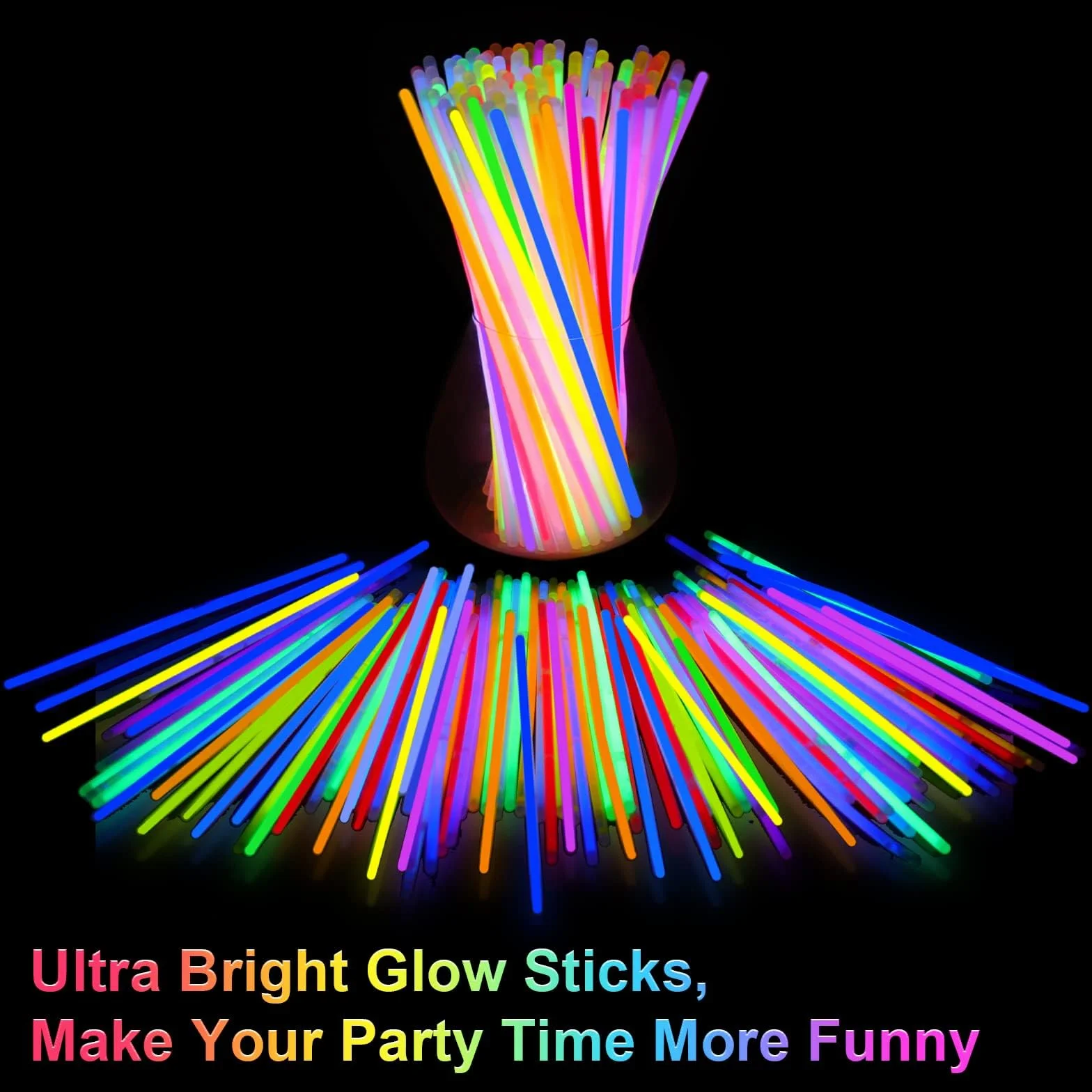 100 świetlówek dla dzieci, świecąca pałeczka, świecąca świetlówka ze złączami, pastelowe akcesoria fluorescencyjne na urodziny, święta