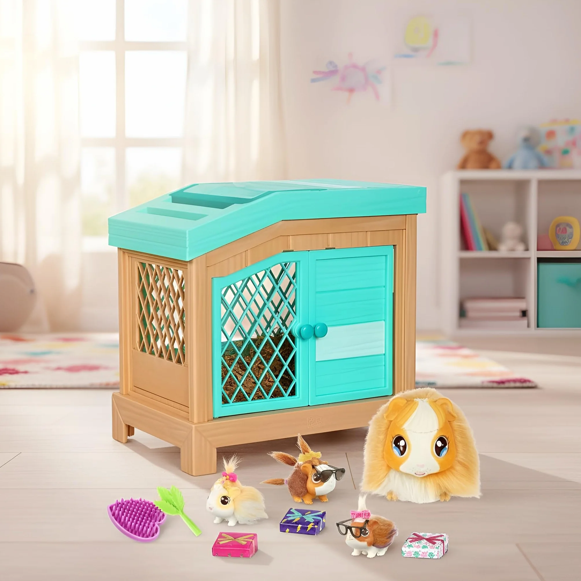 Little Live Pets - Mama Suprise Hamster Playset - 1 Mama, 3 Babies - Interactive Toy.