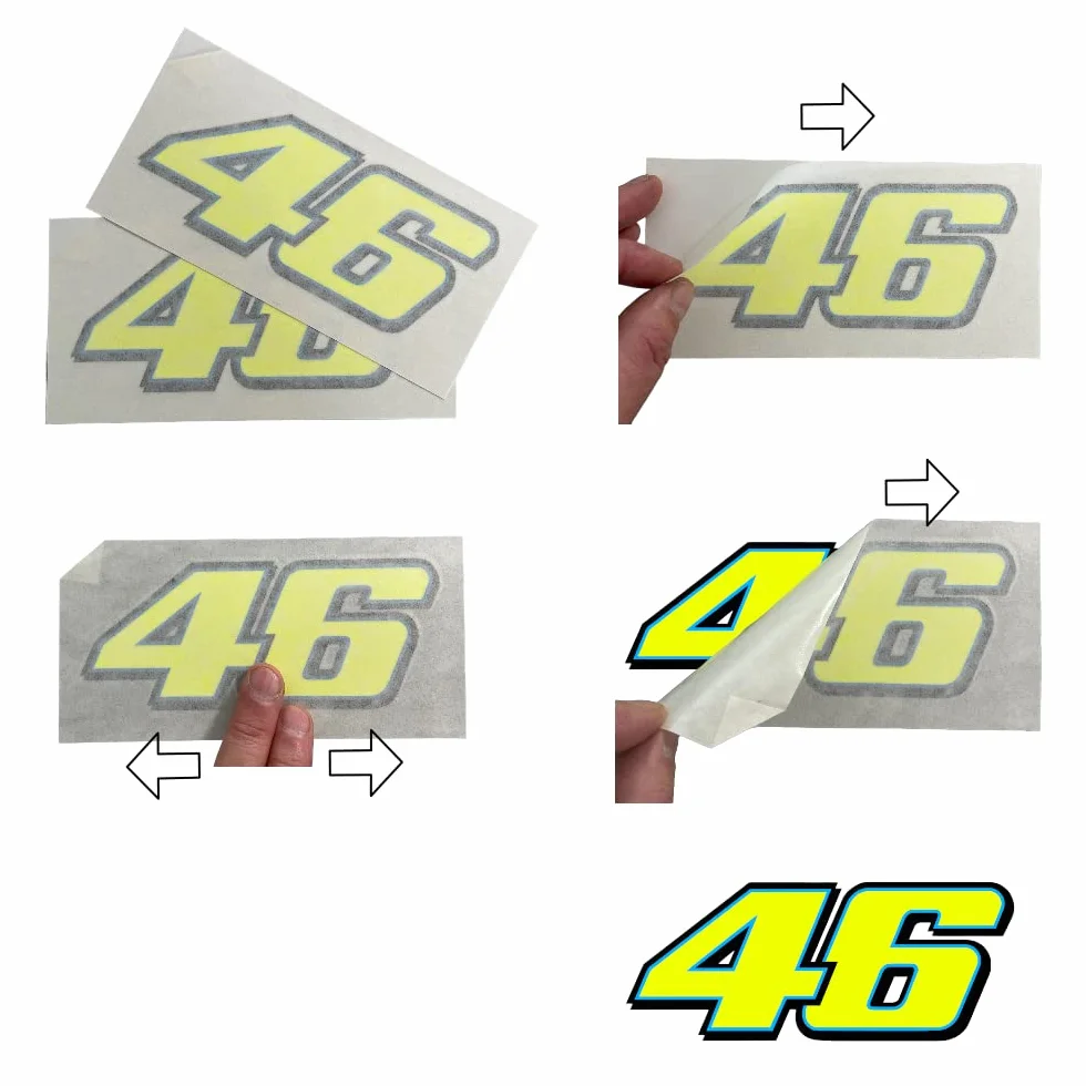Valentino Rossi winylowa naklejka fluorescencyjna żółta 46 15 cm