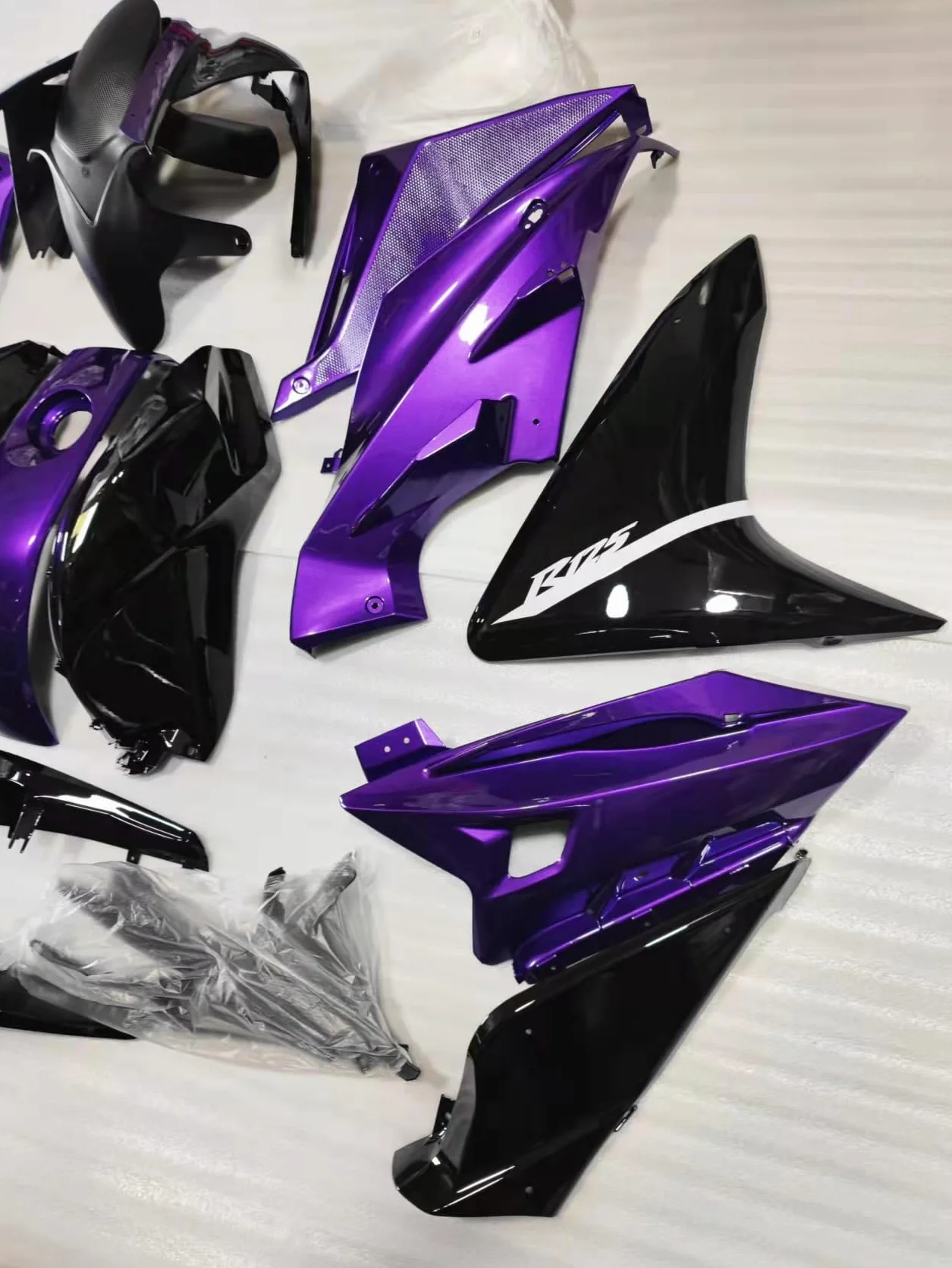 owiewki nadwozia, tworzywo sztuczne ABS, wtryskowe, na motocykl, wstępnie wywiercone otwory, zestaw do motocykla Yamaha R125 2008–2013/2014–2018, C ciemnofioletowy, 2008–2013