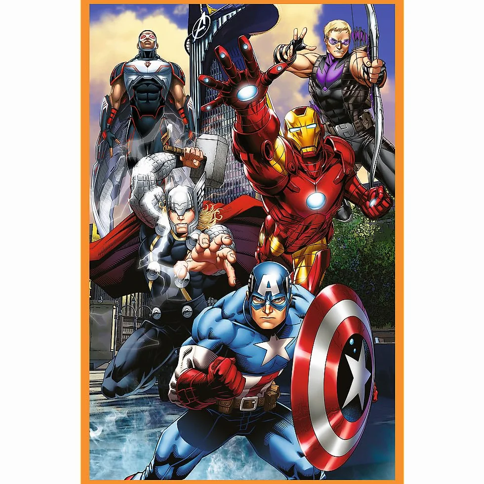 Trefl - Puzzle 3w1: Marvel The Avengers, Dni pełne akcji - 3 x 80 Elementów, Zestaw Trzech Układanek dla Dzieci od 5 lat
