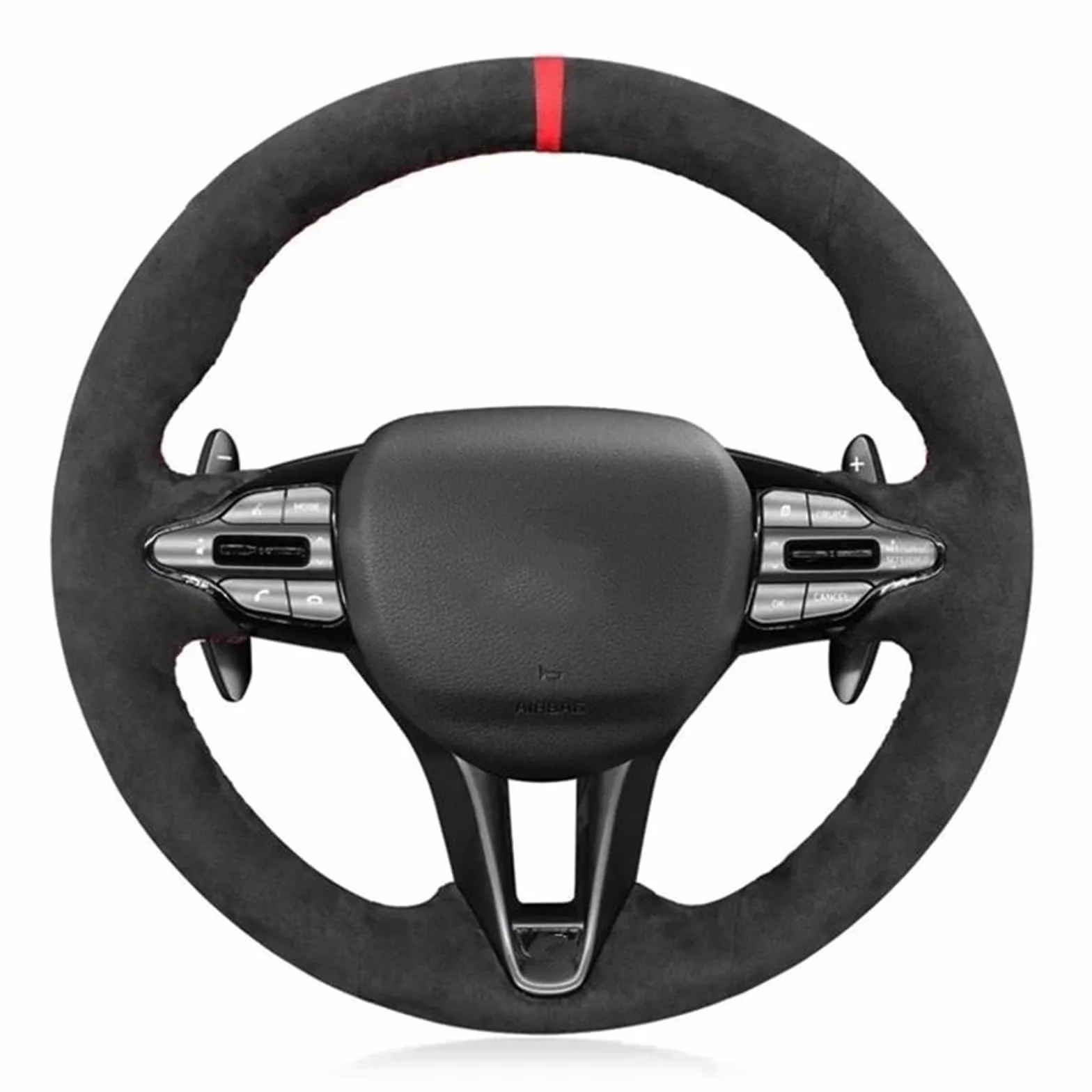Pokrowiec na kierownicę samochodu antypoślizgowy czarny zamszowy oplot pokrowiec na kierownicę samochodu do Hyundai do Veloster N 2019-2021 do I30 2018 2019 2020 pokrowiec na kierownicę niebieska nić