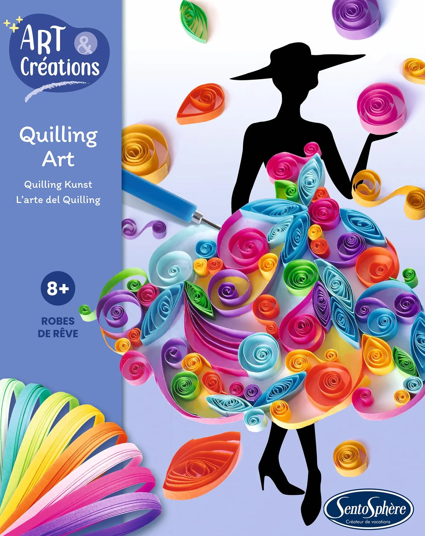 Sentosphere 3920540 zestaw do majsterkowania, sukienka Quilling Art, kreatywny zestaw dla dzieci i dorosłych, DIY, do majsterkowania, mody, moda
