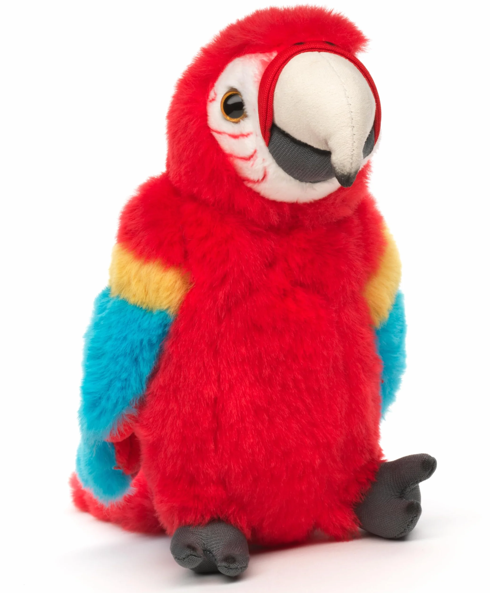 Uni-Toys - czerwona papuga - 20 cm (wysokość) - pluszowy ptak, ara - pluszowa zabawka, przytulanka