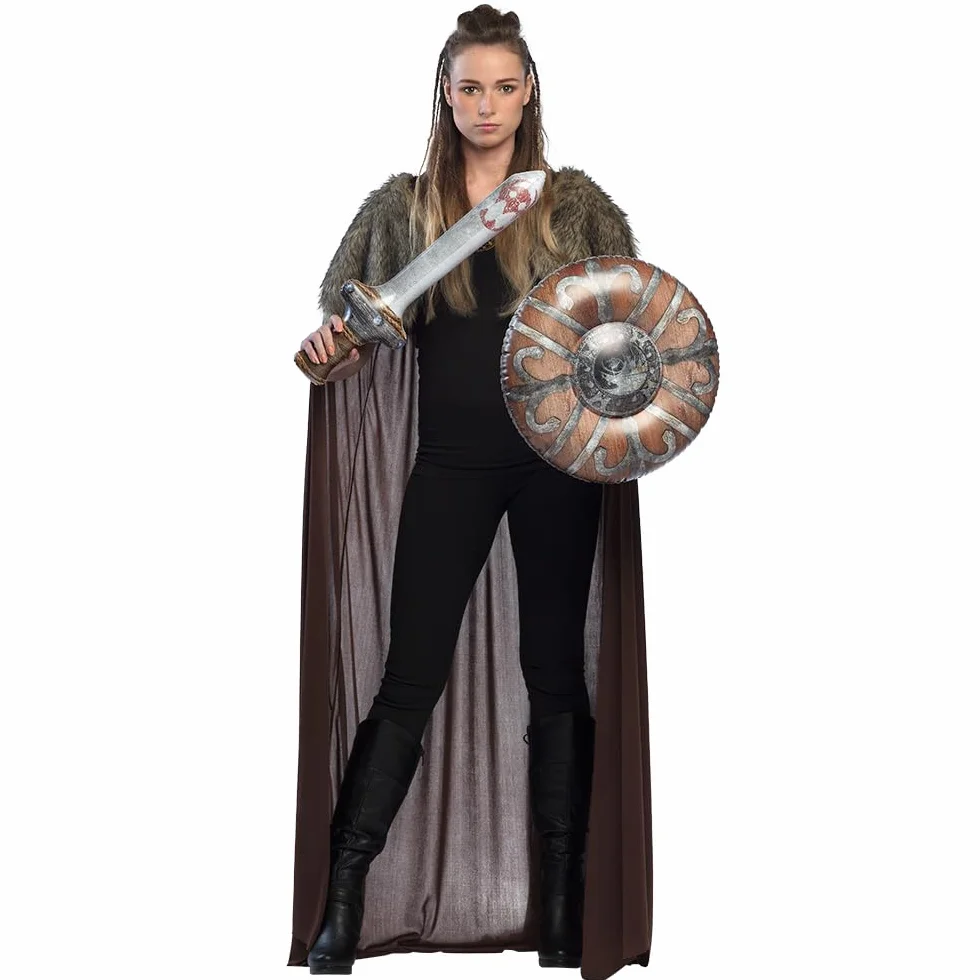 Boland 43996 - Dmuchany miecz i tarcza, 58 cm i 45 cm, zabawka do wody, dekoracja na basen i imprez tematyczn, akcesoria do kostiumów fantazyjnych
