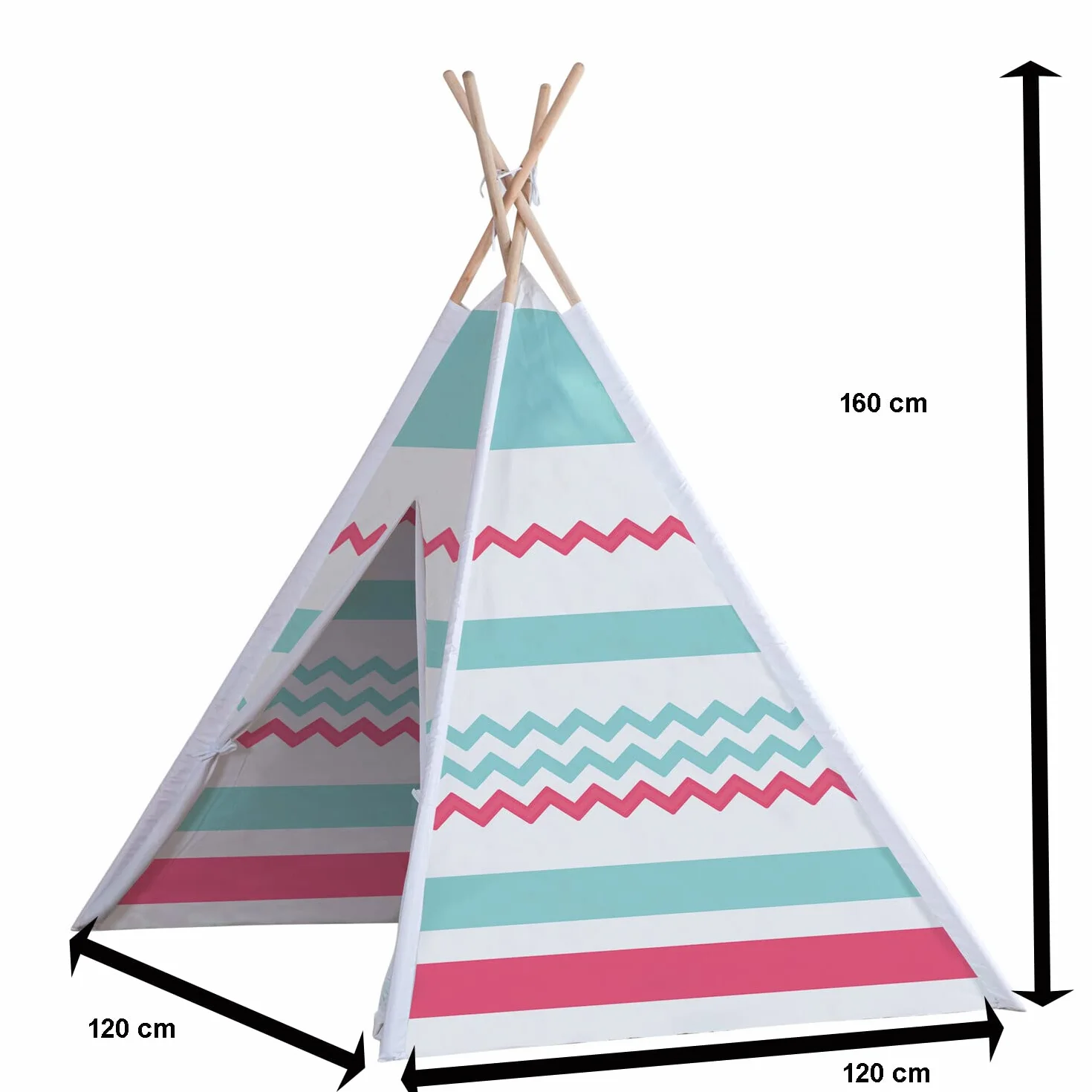 John 130077204 Duży, przestronny namiot TIPI z tkaniny, 120 x 120 x 160 cm, dla dzieci od 3 lat