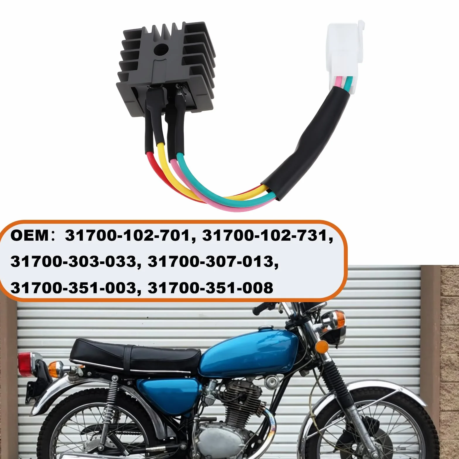 SG Store Regulator prostownika motocyklowego 4PIN 6 V 31700-102-701 31700-102-731Kompatybilny z Honda CB125 CB125S CL125 CT90 CL100 XL100 CB175 CL175 CL200