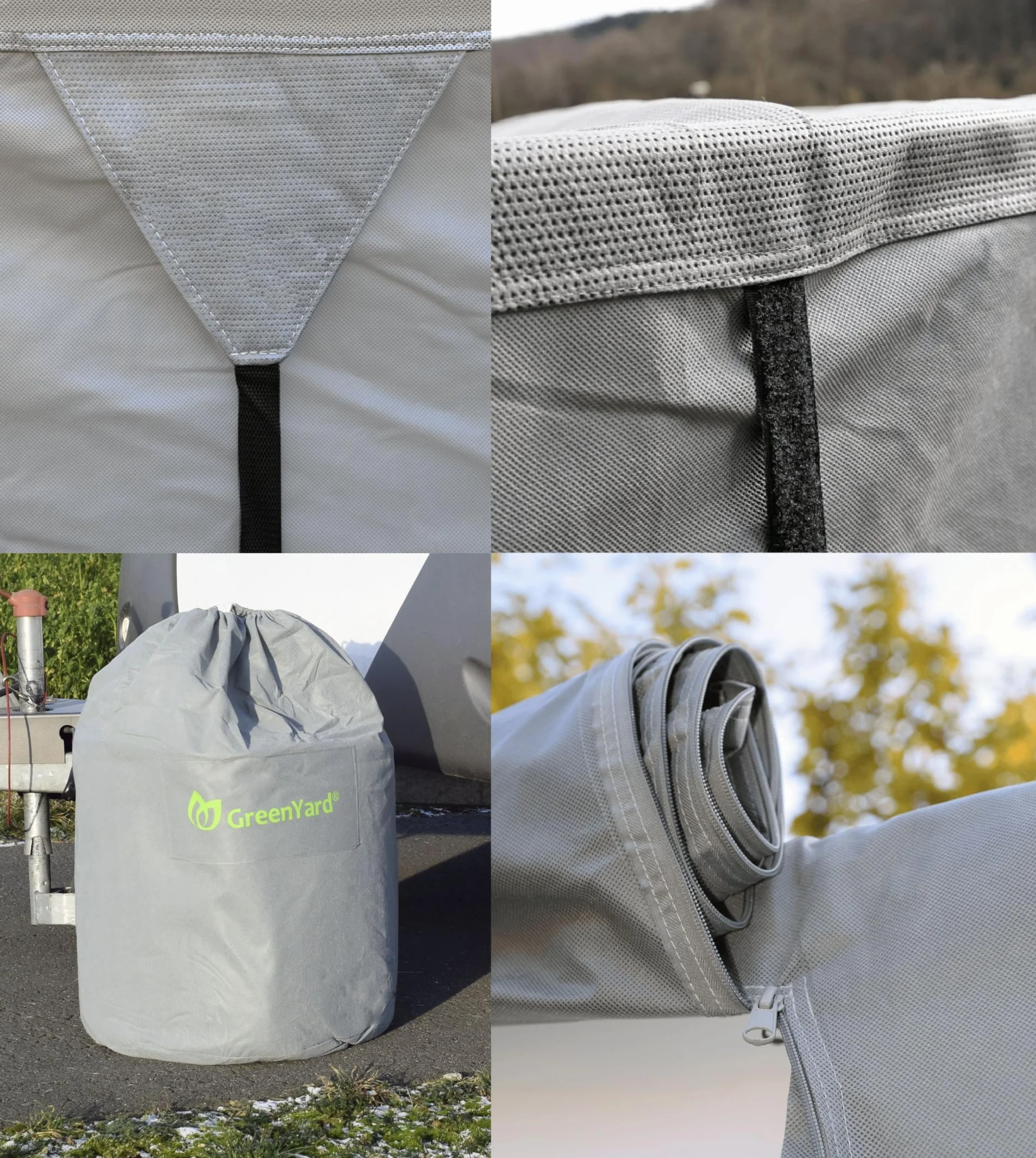 GreenYard® Pokrowiec na przyczepę kempingową XL 730x250x220 cm Wodoodporny Oddychający