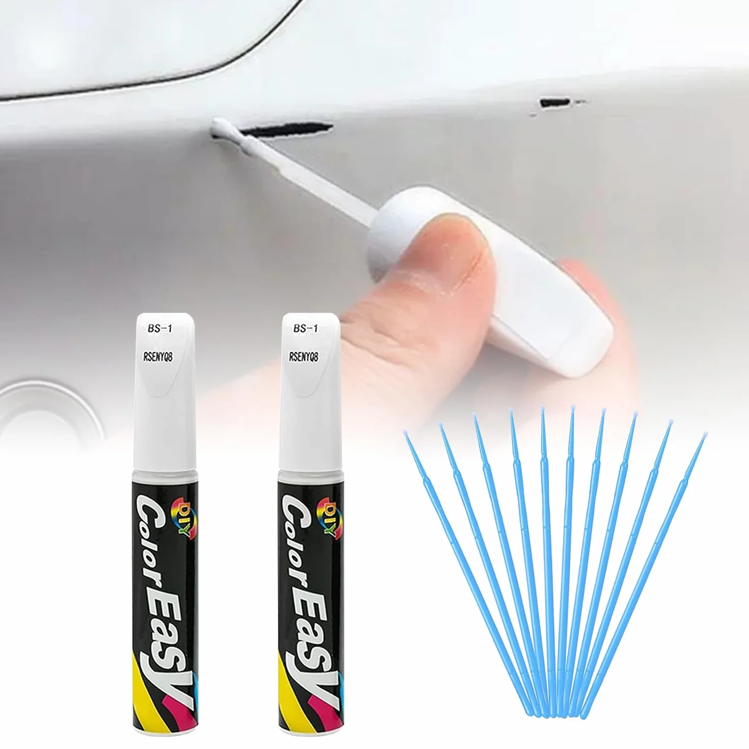 Pisak do lakieru samochodowego,Pióro do usuwania rys samochodowych, 2 sztuki, Fill Paint Automotive Car Paint Scratch Repair, farba do retuszu samochodu,kolor biały