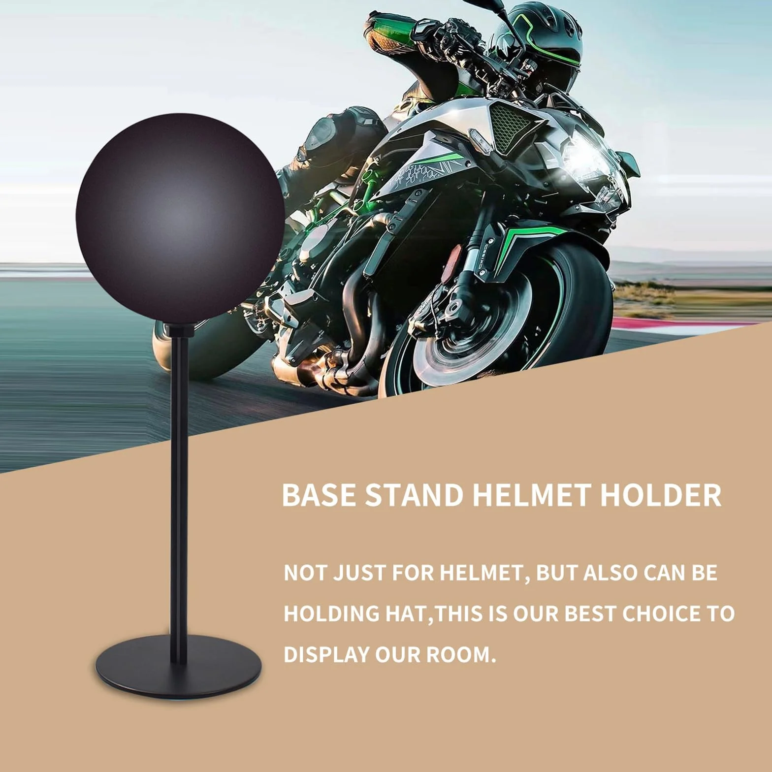 Uchwyt ścienny na kask motocyklowy obrót 180°, czarny