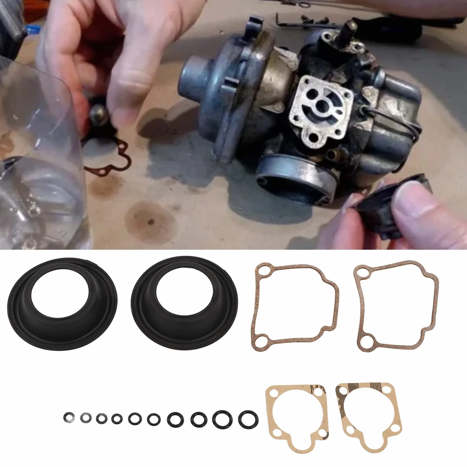 Zestaw Naprawczy Gaźnika, 16 Sztuk Zestaw Naprawczy Gaźnika Motocyklowego Zamiennik dla CV 32mm Carb Airhead R65 R75 R90 R100