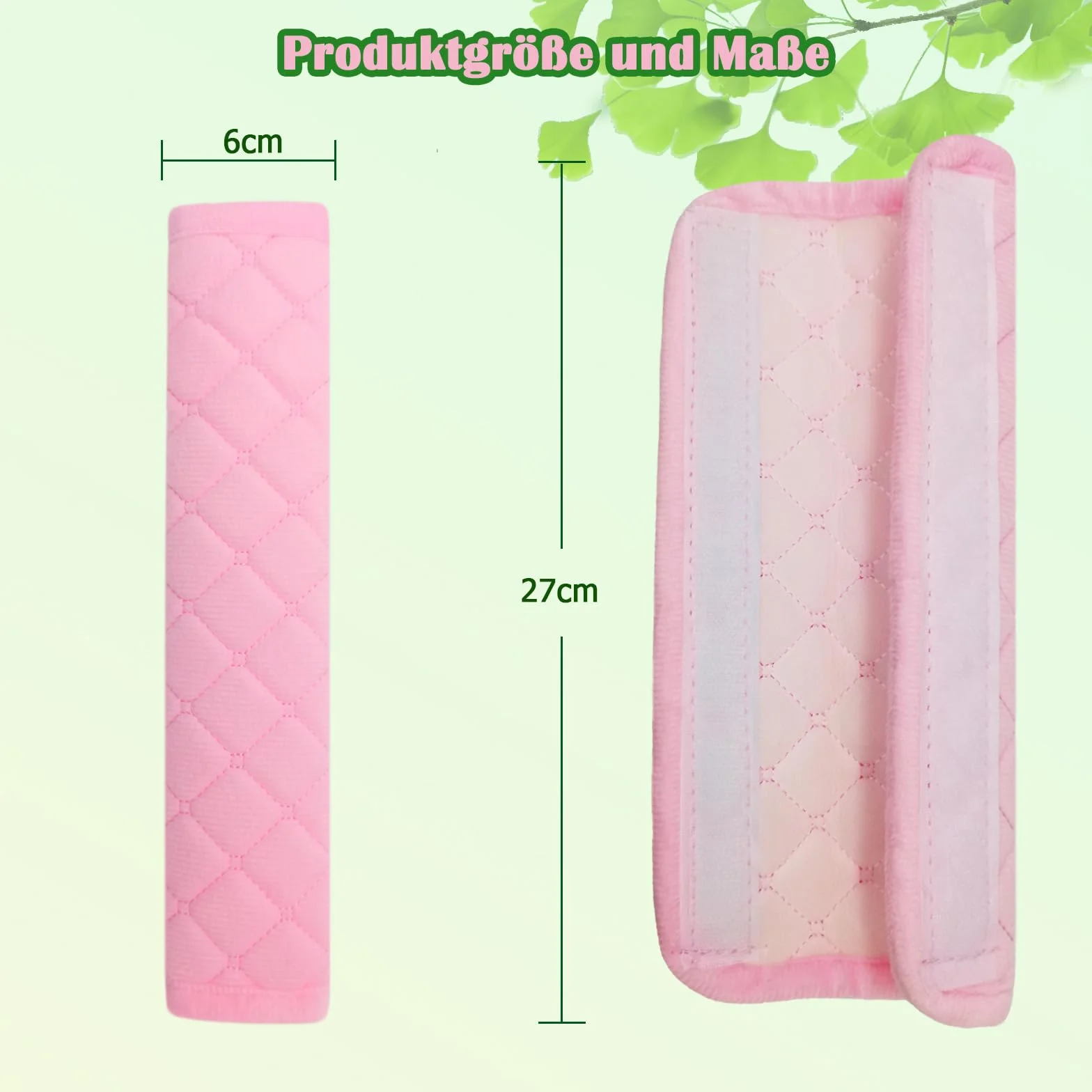 Ochraniacze na pas bezpieczeństwa 2 sztuki pokrowce samochodowe miękki materiał różowa 27 cm