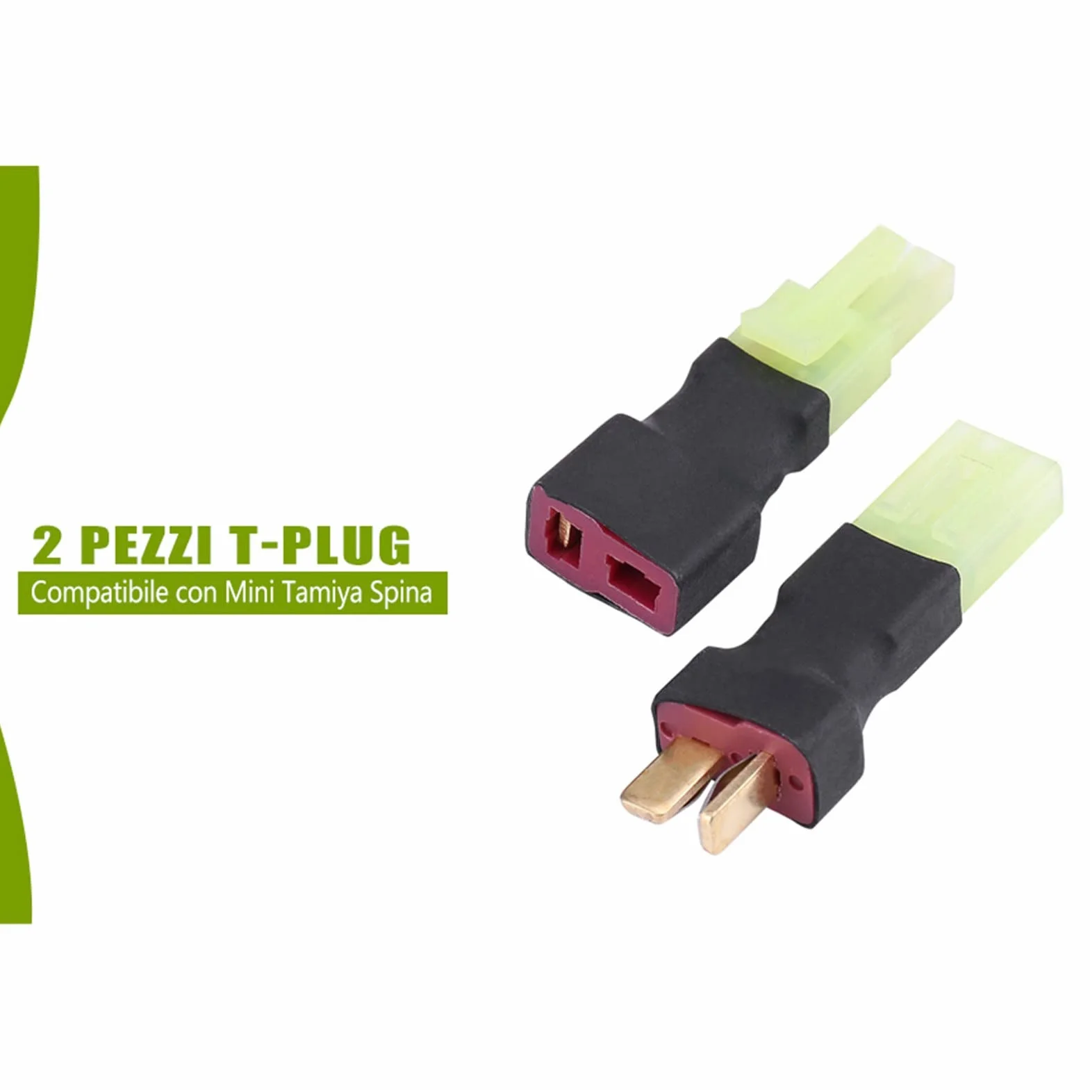 Mini adapter do T, duży żeński do wtyczki T w stylu Deans męski adapter RC kabel adaptera baterii złącze bananowe, do modeli deformacji RC akcesoria