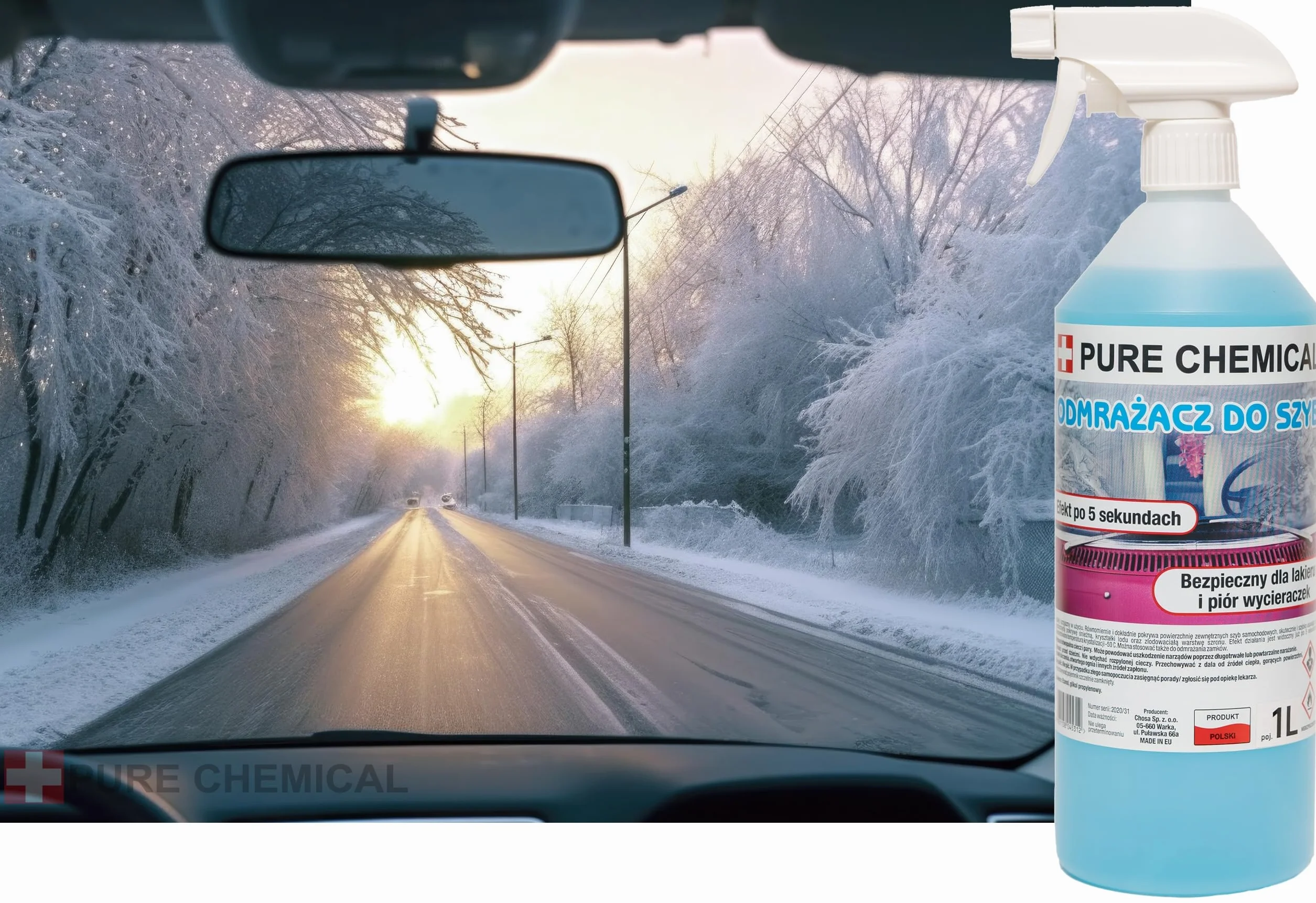 PURE CHEMICAL Odmrażacz Do Szyb Mocny Pure Chemical -40°C (0,5L)