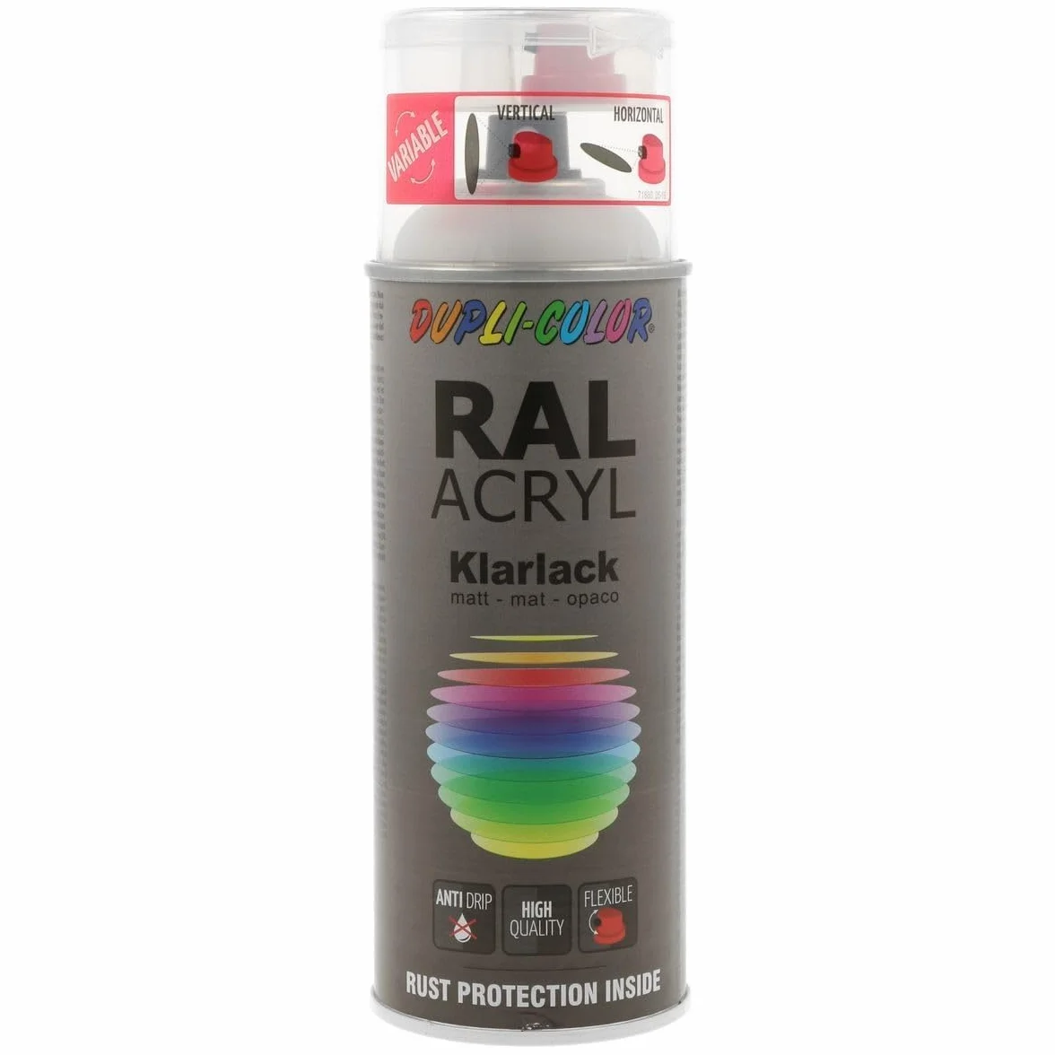 Dupli-Color 158193 Ral-Acryl Spray, 400 ml, przezroczysty płaszcz płaski