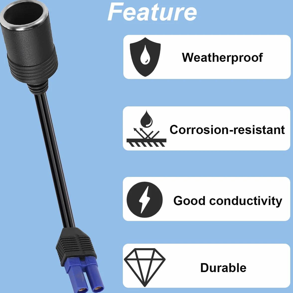 Kabel adaptera EC5 na zapalniczkę 12V do rozrusznika samochodowego