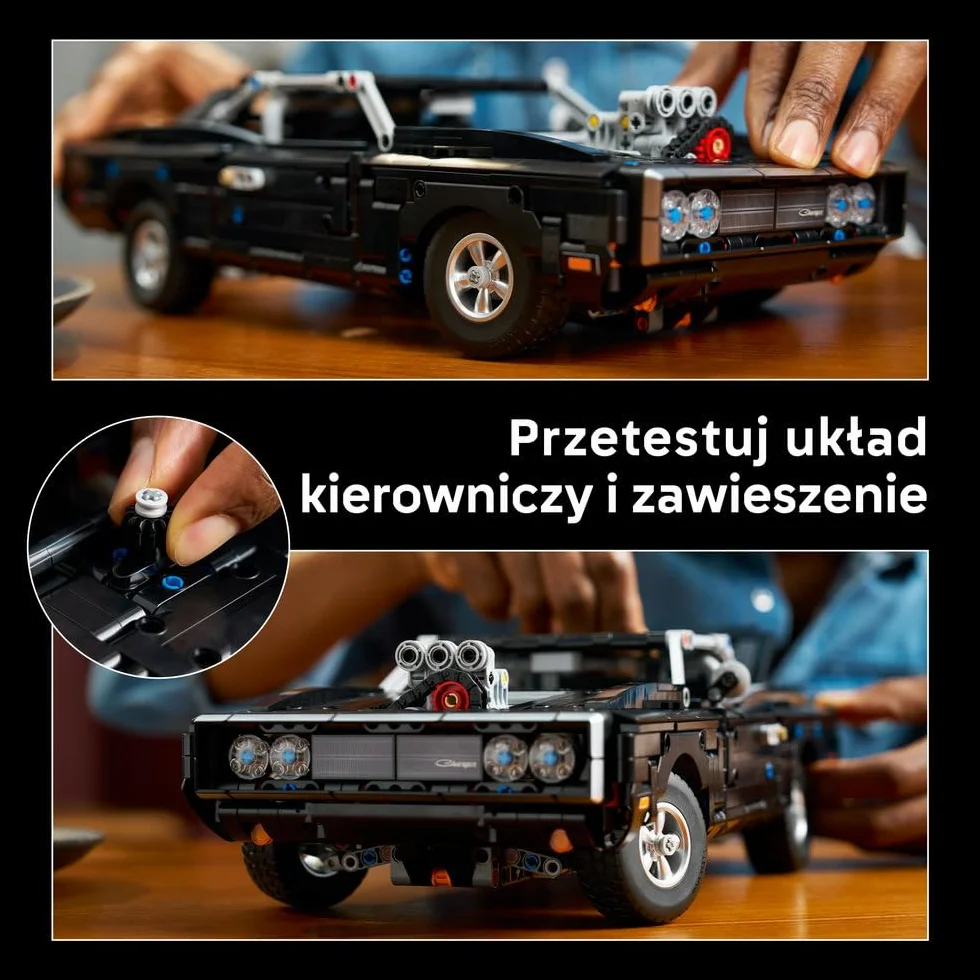 LEGO Technic Samochód Fast and Furious Dodge Charger R/T, zestaw konstrukcyjny dla dorosłych z filmu Szybcy i wściekli, ozdoba do salonu lub biura, pomysł na prezent urodzinowy dla mężczyzny 42231