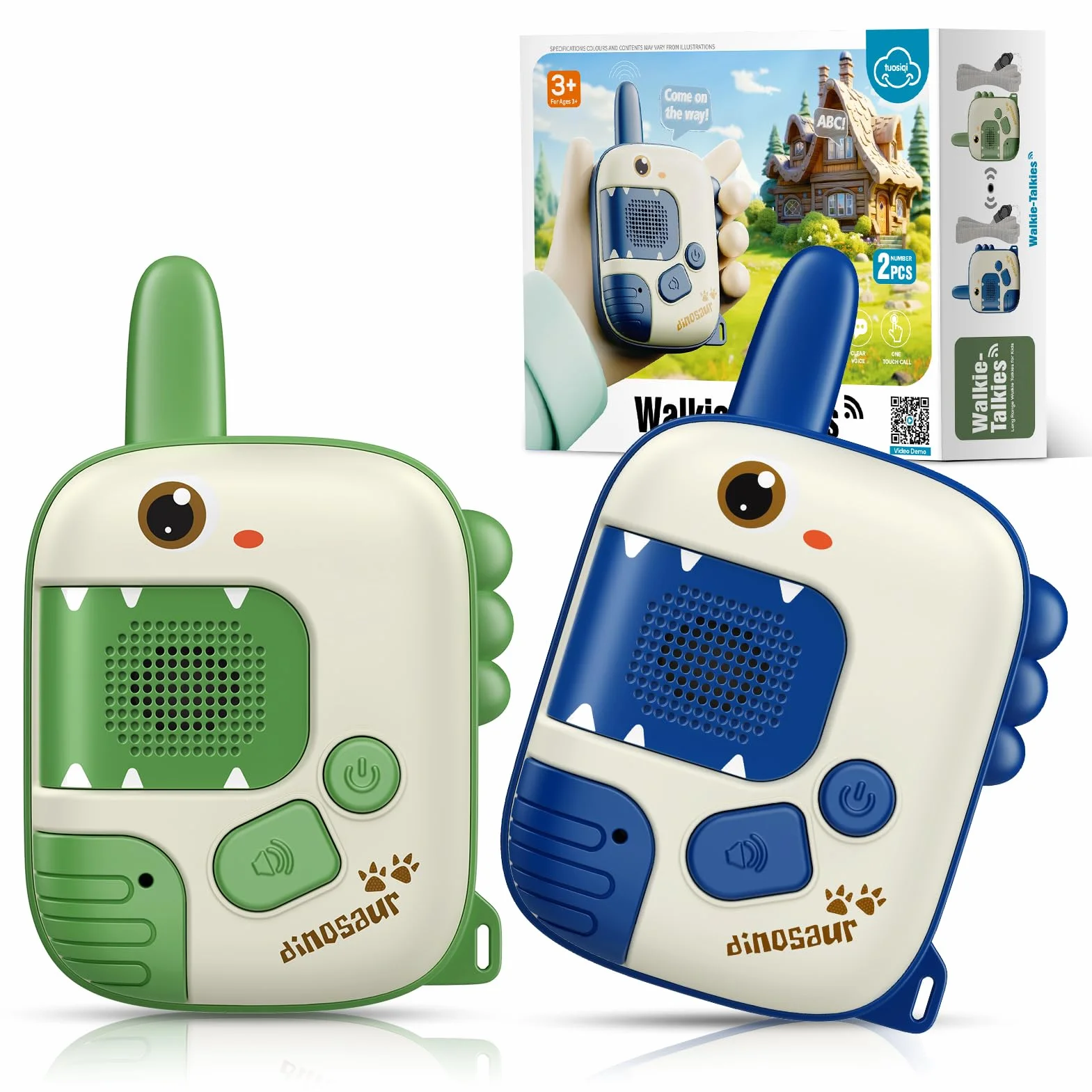 Dziecięce Walkie-Talkie, Zabawka Dinozaur dla Chłopców w Wieku 3 4 5 6 7 8 Lat Pomysły na Prezent dla Chłopców w Wieku 3-8 Lat Walkie-Talkie Prezent na Święta dla Chłopców w Wieku 3-8 Lat Gry 3