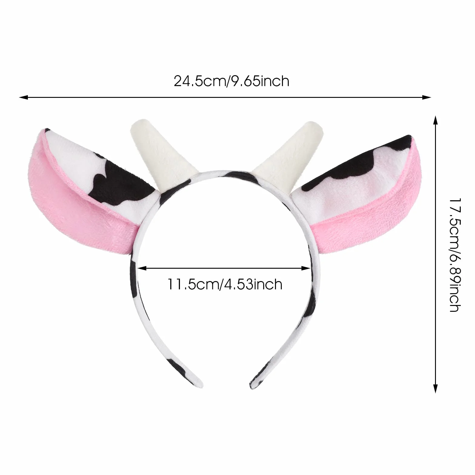 WLLHYF Wielkanoc krowie ucho opaska na głowę zwierzę odzież Valentine krowie opaska na uszy moda wygodne Halloween Boże Narodzenie kostium cosplay akcesoria do włosów