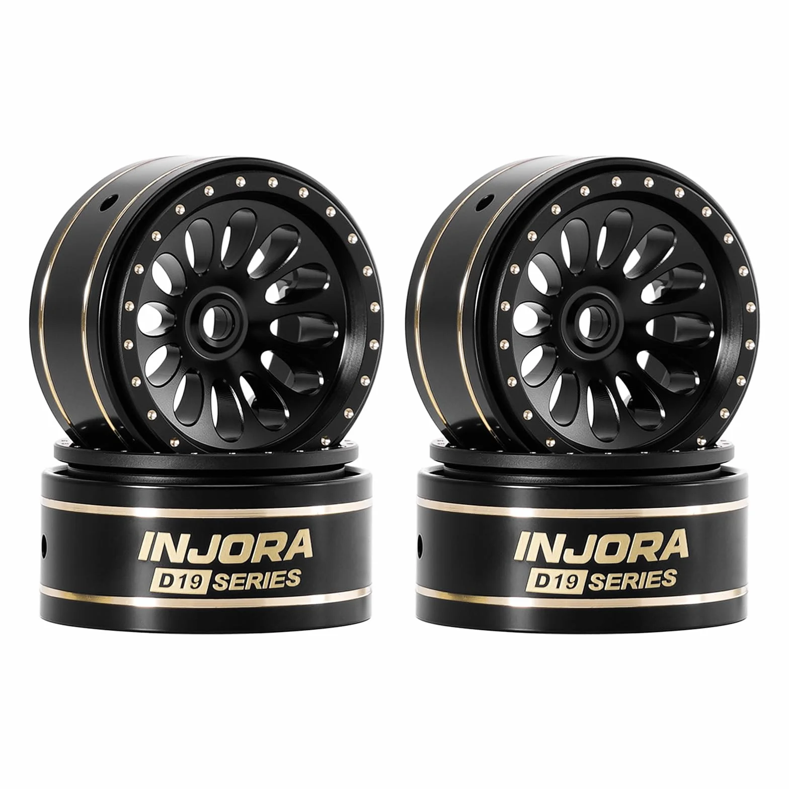 INJORA D19 Ripple 0,7" zamiatanie kół z mosiądzu, powlekane, do 1/30 osiowych SCX30 (W7005)