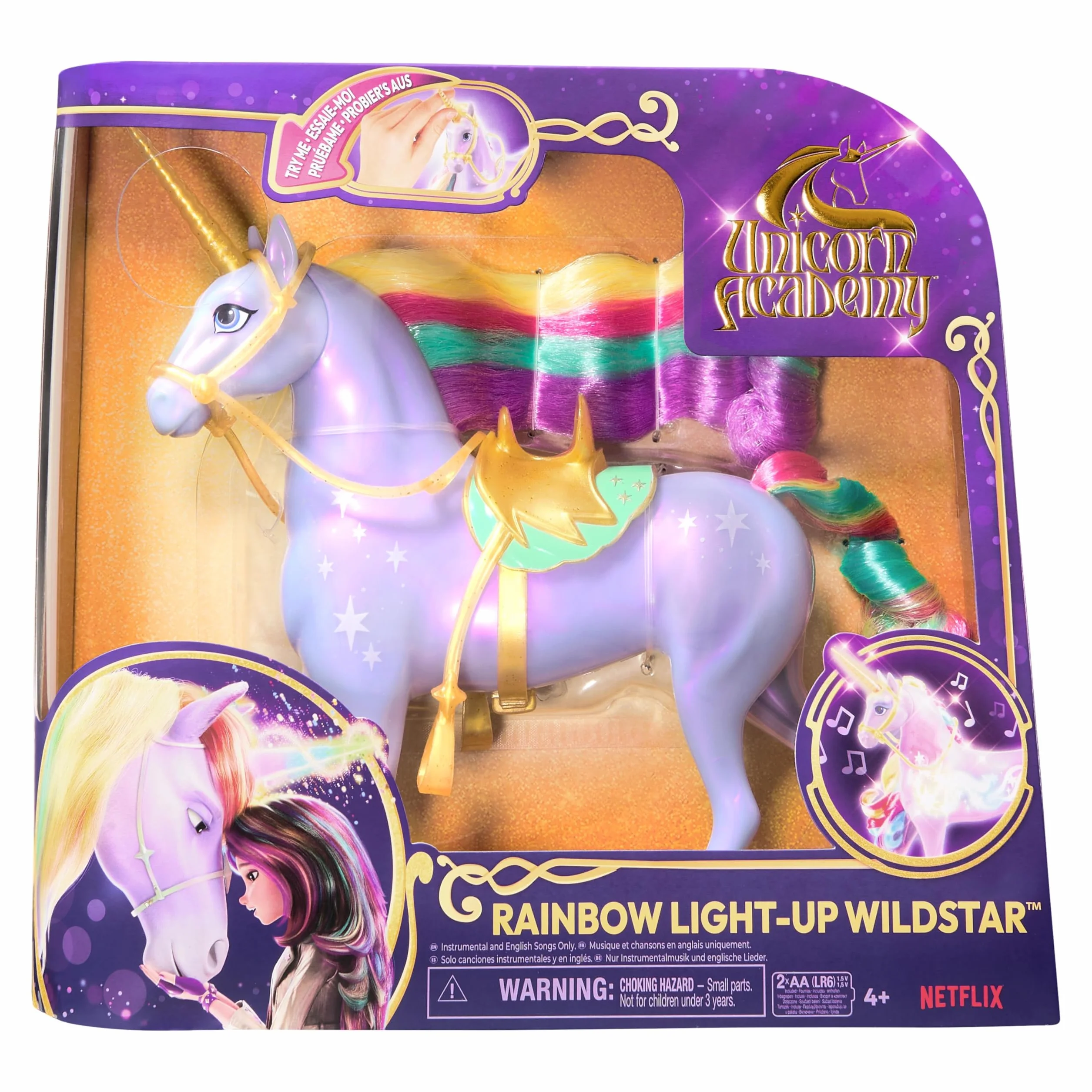 Unicorn Academy 6071157 jednorożec DollFtrRainbwLightUpWildstar, wielokolorowy