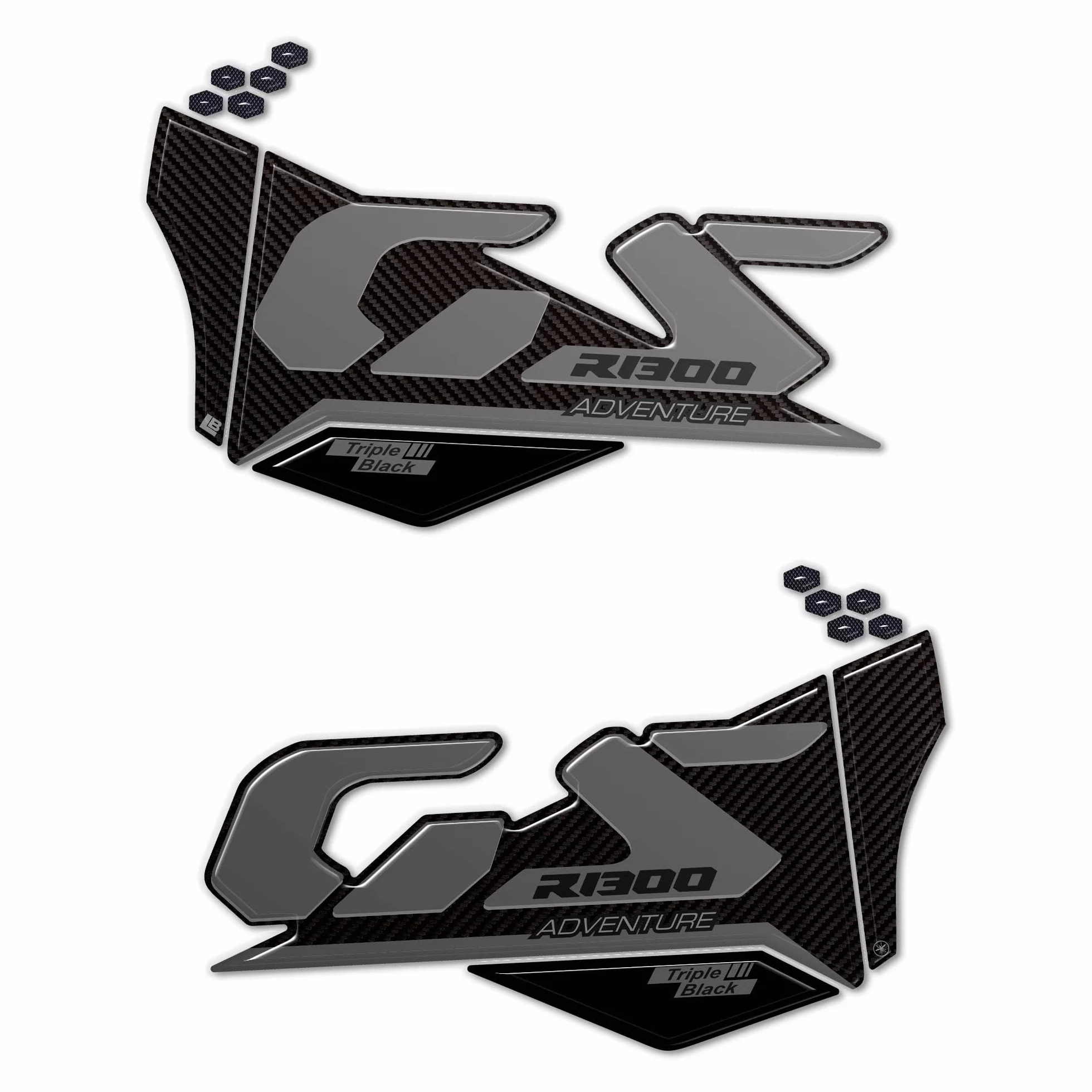 labelbike - Naklejki 3D z żywicy, Ochrona i Dekoracje boczne Motocykli kompatybilne z BMW R1300 GS Adventure - Szare